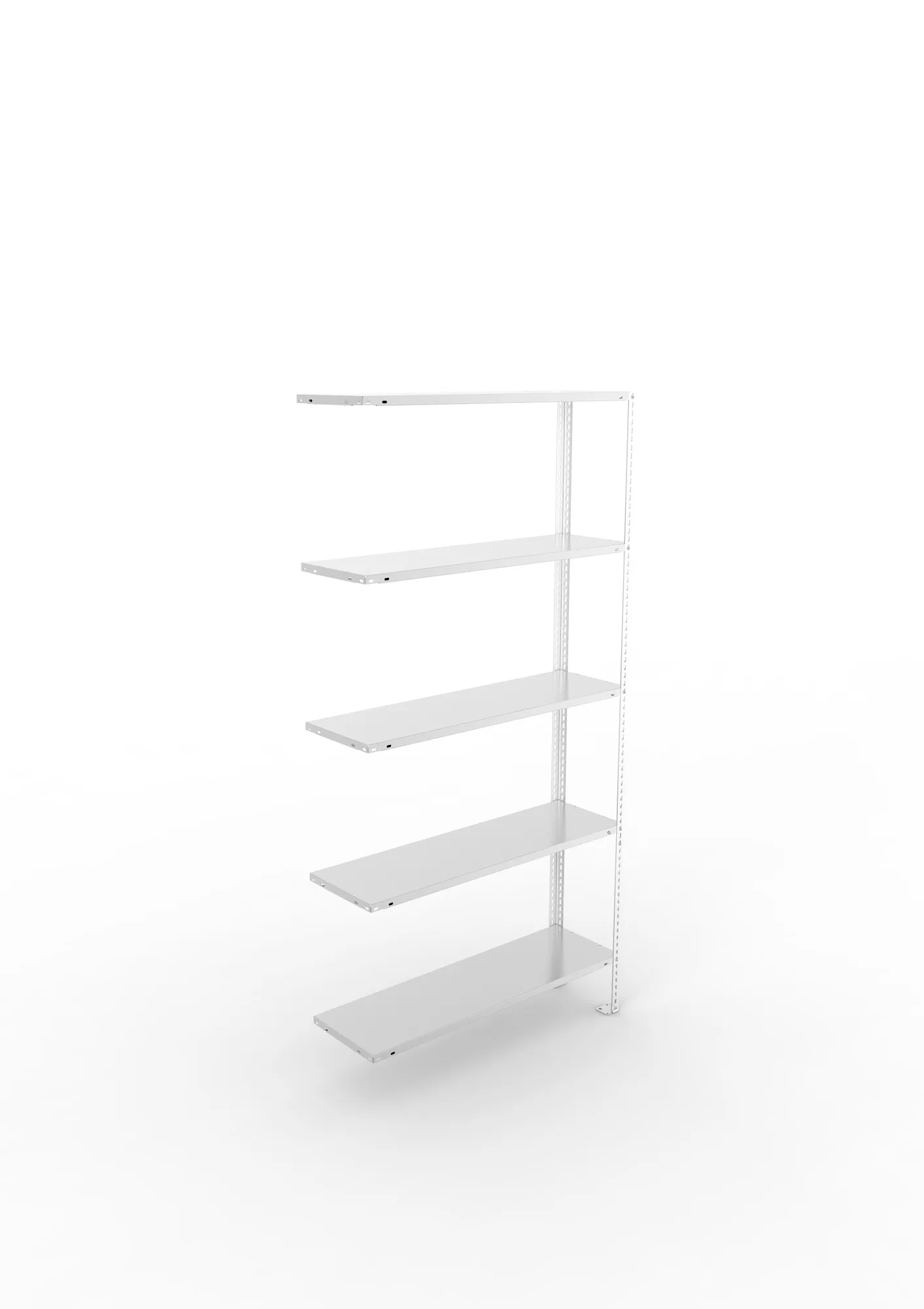 META FIX, Fachbodenregal, Anbauregal, 2000 x 1000 x 300 mm, Fachlast 80 kg, 5 Ebenen, verzinkt – Ansicht von oben