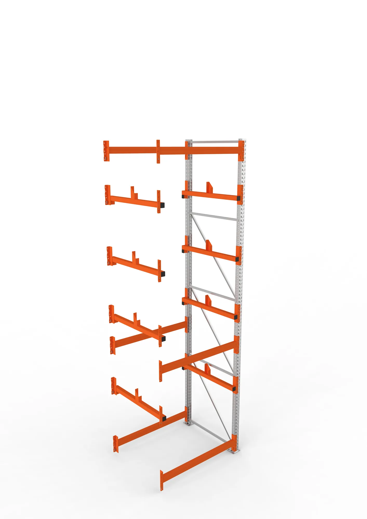 META MULTIPAL, Kabeltrommelregal, Anbauregal, 4400 x 1300 x 1100 mm, Feldlast 5500 kg, 2 Ebenen, Typ 1, verzinkt – Ansicht von oben
