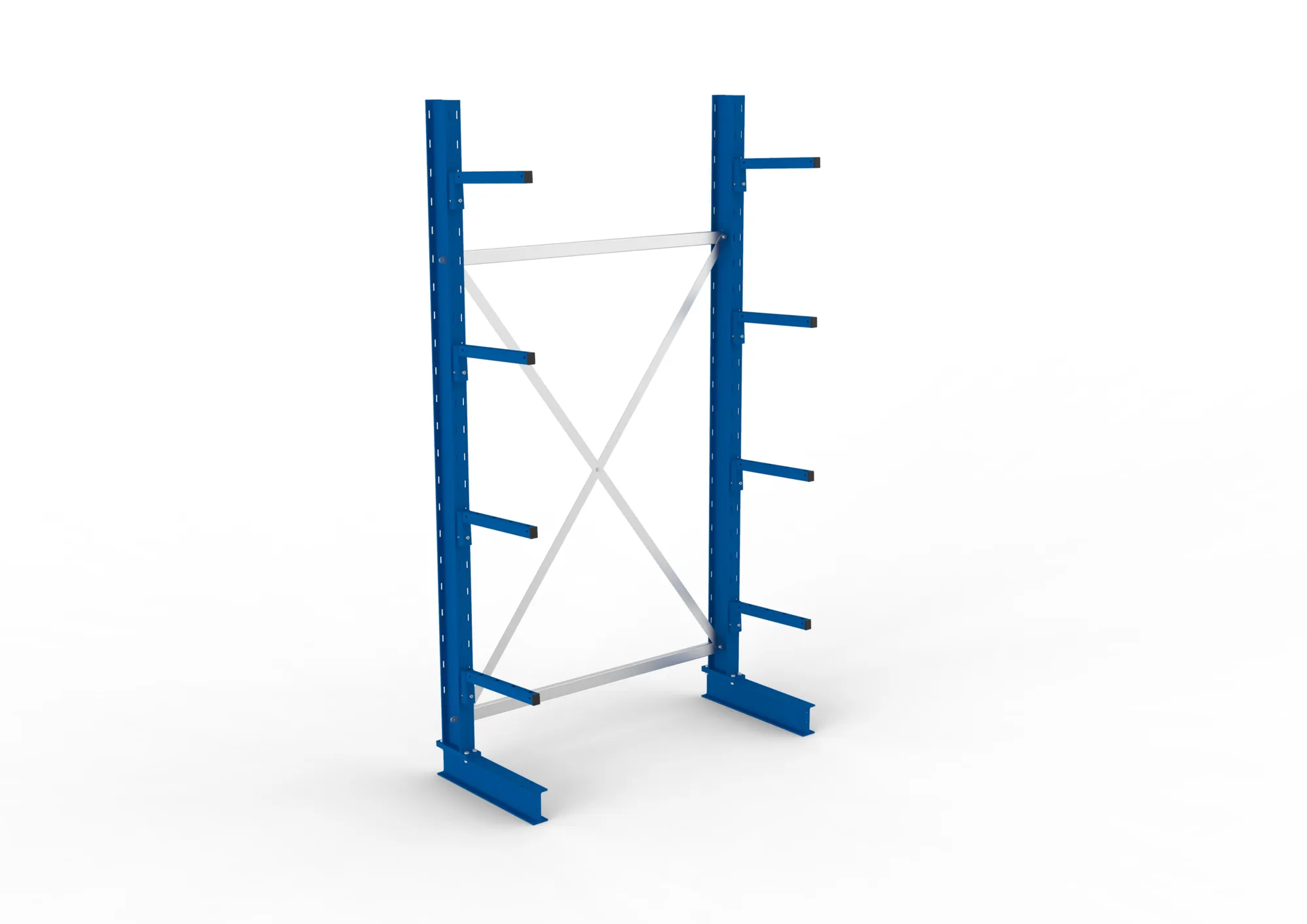 META MULTISTRONG L, Kragarmregal, Grundregal, 2500 x 1300 x 400 mm, Armlast 220 kg, einseitig, 4+1 Ebenen – Ansicht von oben