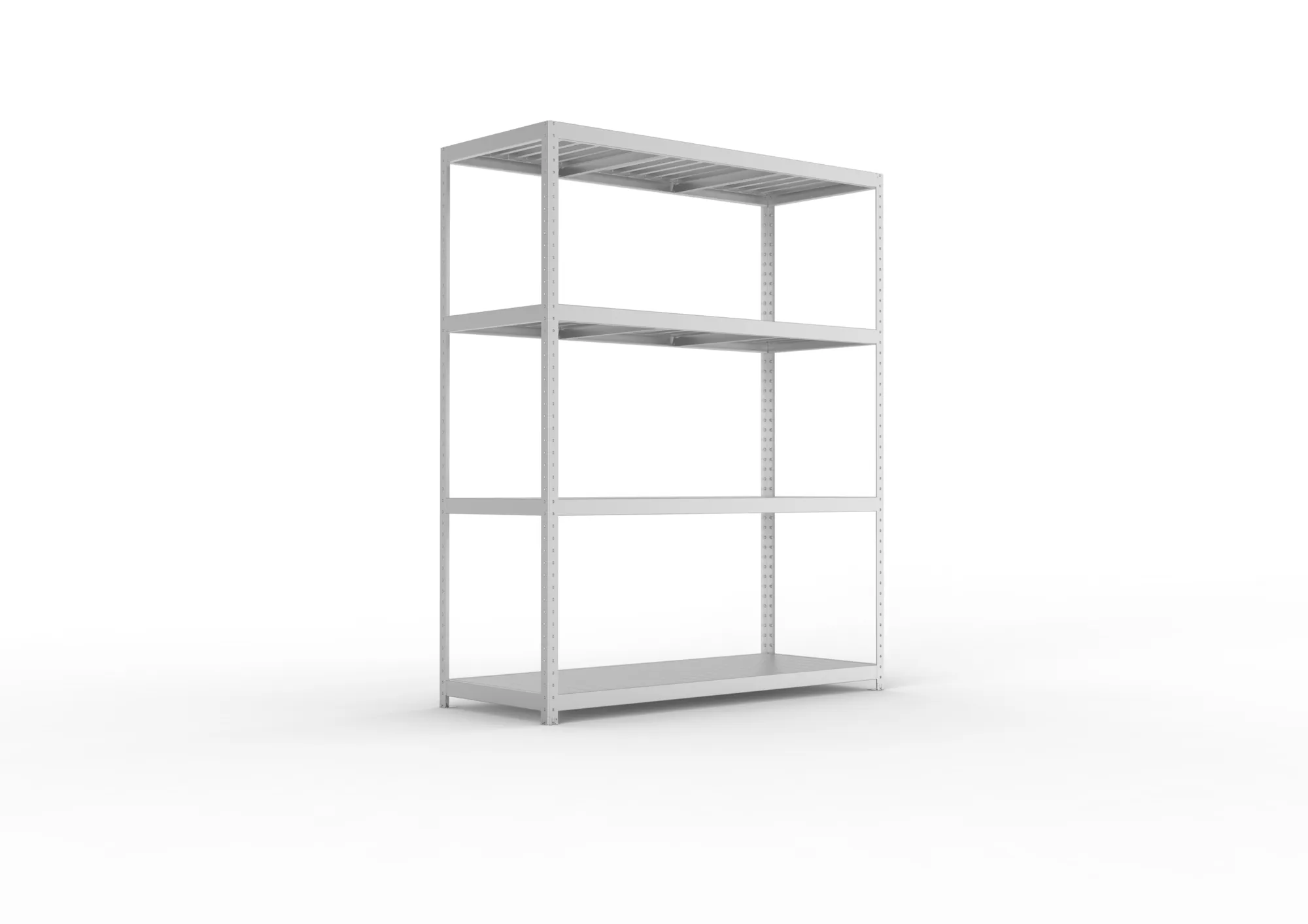 META SPEED-RACK, Weitspannregal, 2470 x 2000 x 800 mm, Fachlast 500 kg, Stahlpaneelböden, 4 Ebenen – Ansicht in Blickhöhe