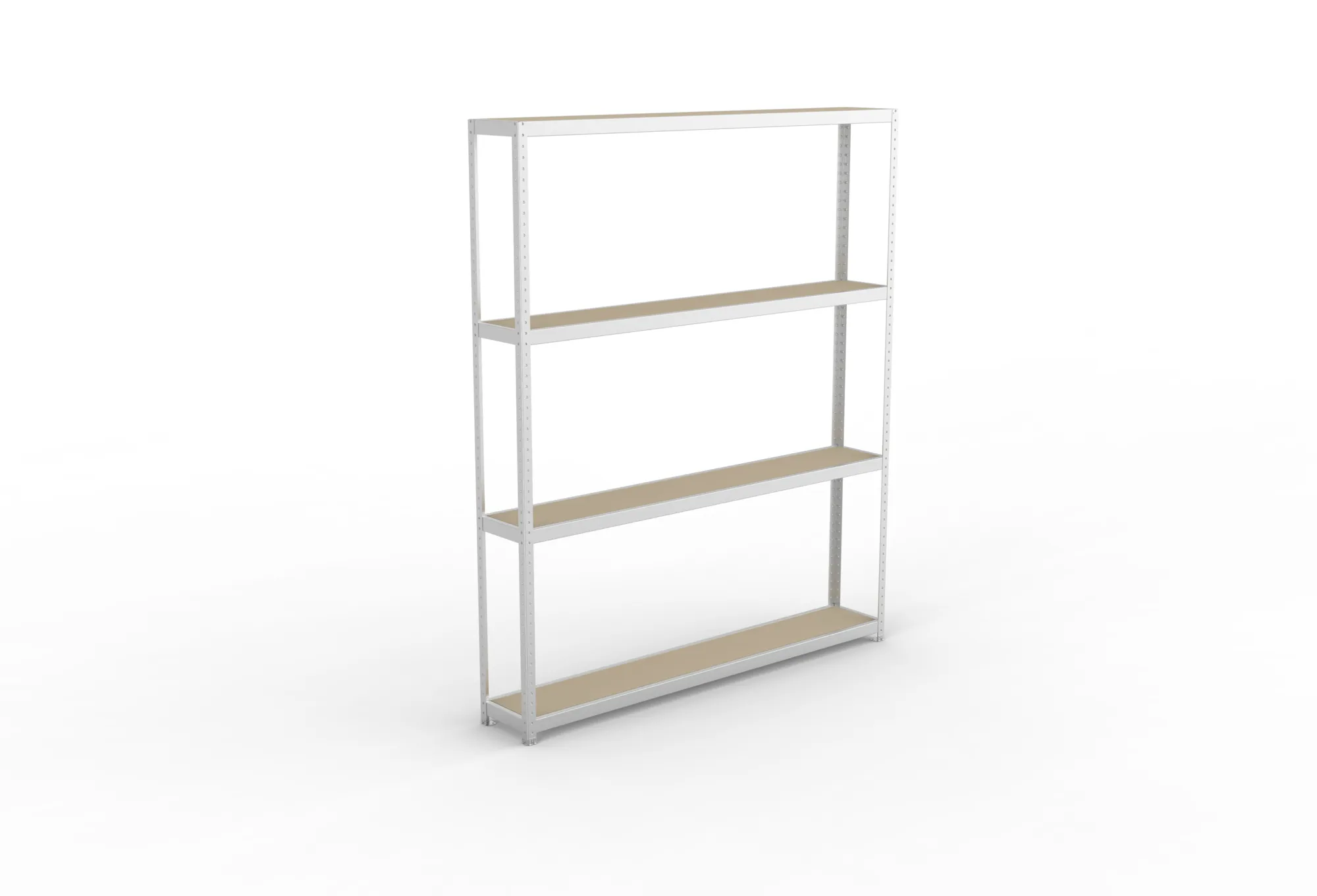 META SPEED-RACK, Weitspannregal, 2970 x 2500 x 400 mm, Fachlast 400 kg, Spanplattenböden, 4 Ebenen – Ansicht von oben