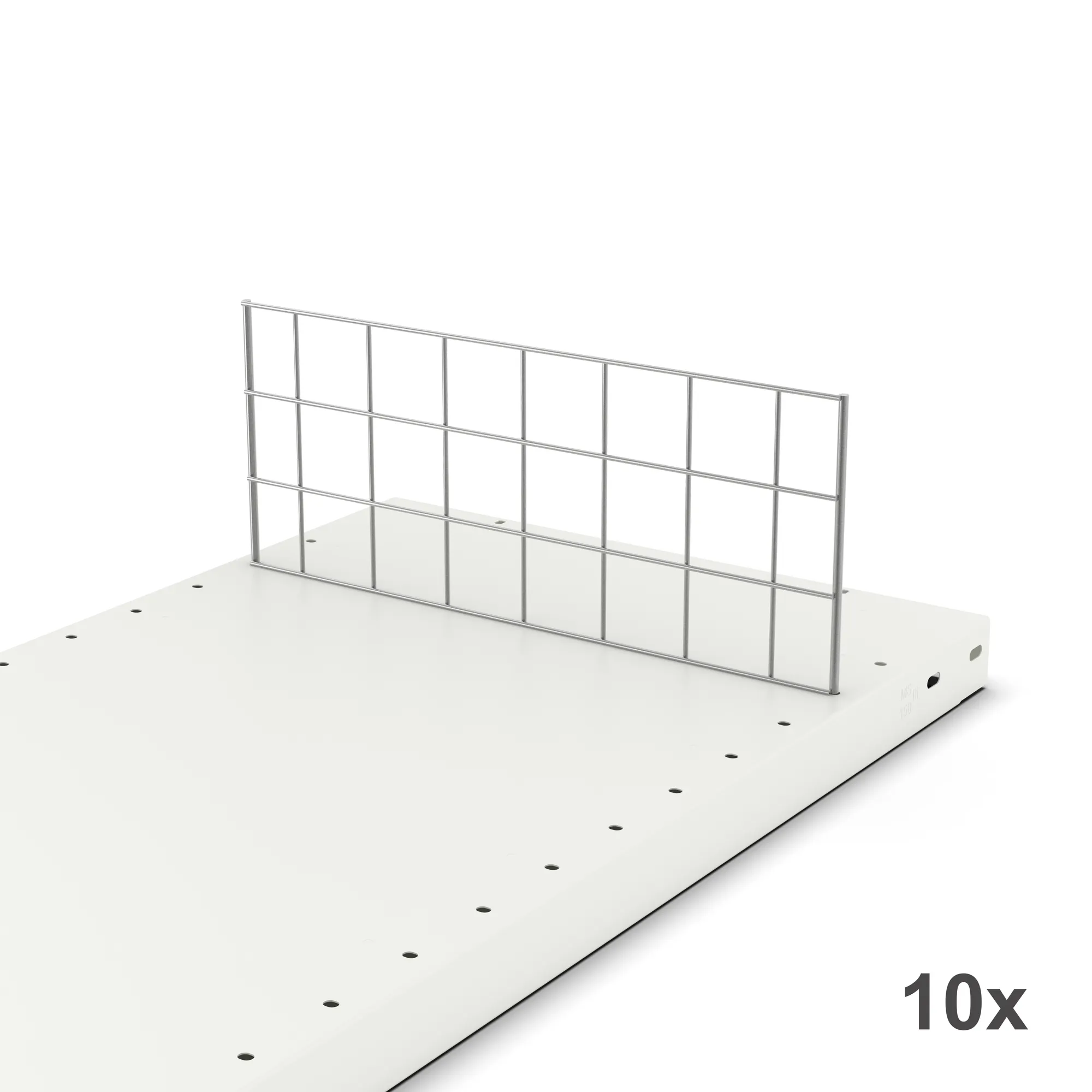 META CLIP, Gitterfachteiler freistehend, 150 x 400 mm, verzinkt, 10 Stück – im eingebauten Zustand
