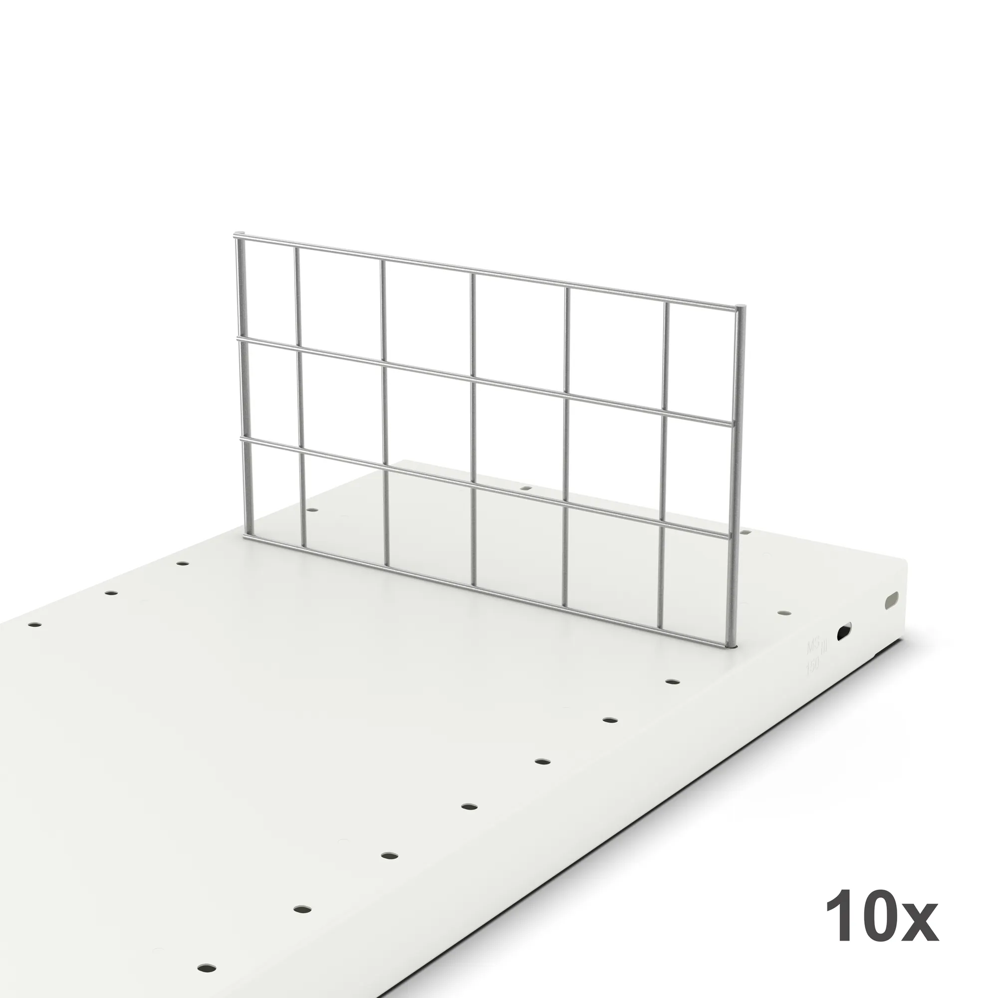 META CLIP, Gitterfachteiler freistehend, 150 x 300 mm, verzinkt, 10 Stück – im eingebauten Zustand