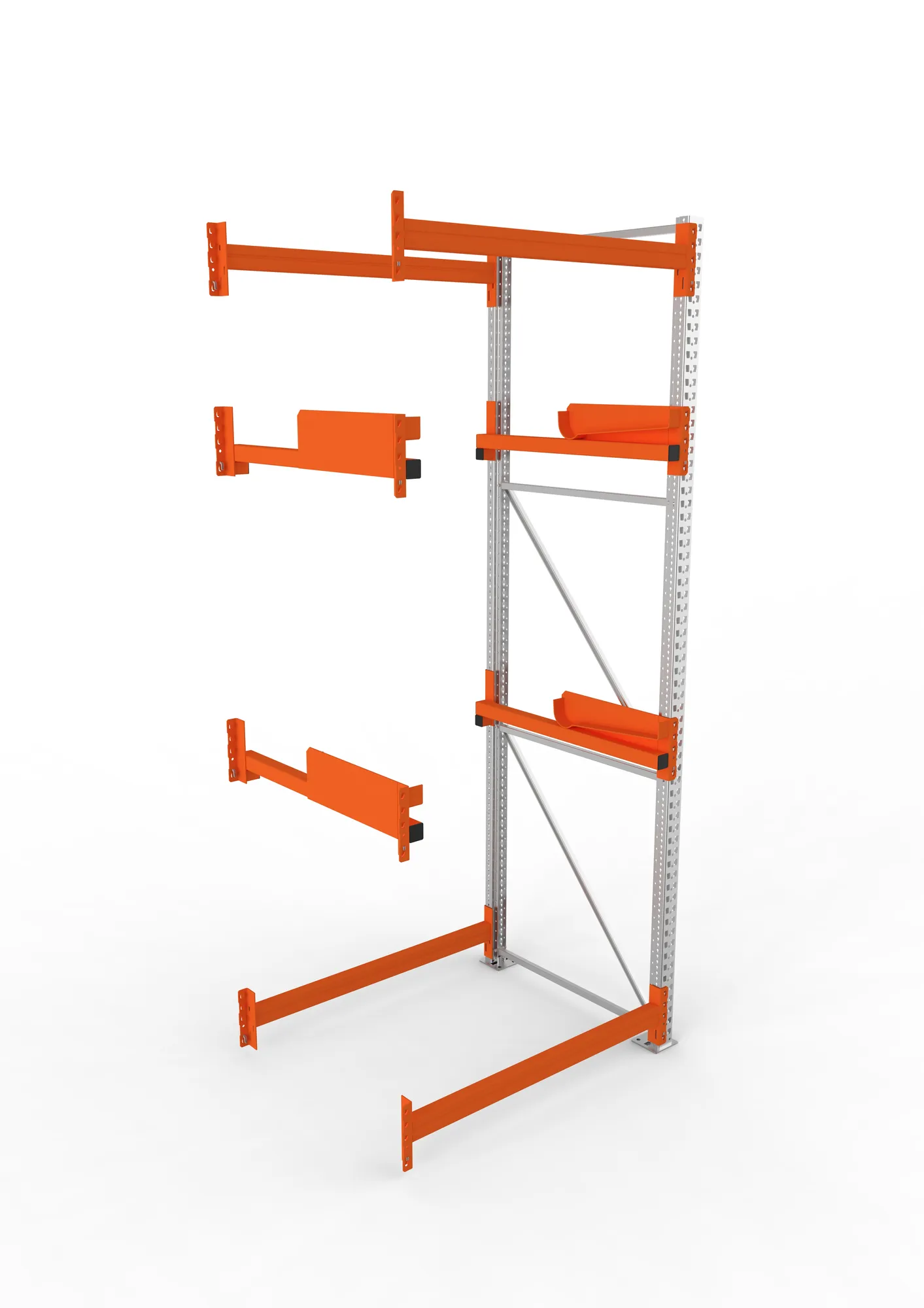 META MULTIPAL, Kabeltrommelregal, Anbauregal, 3300 x 1300 x 1100 mm, Feldlast 4000 kg, 2 Ebenen, Typ 2, verzinkt – Ansicht von oben