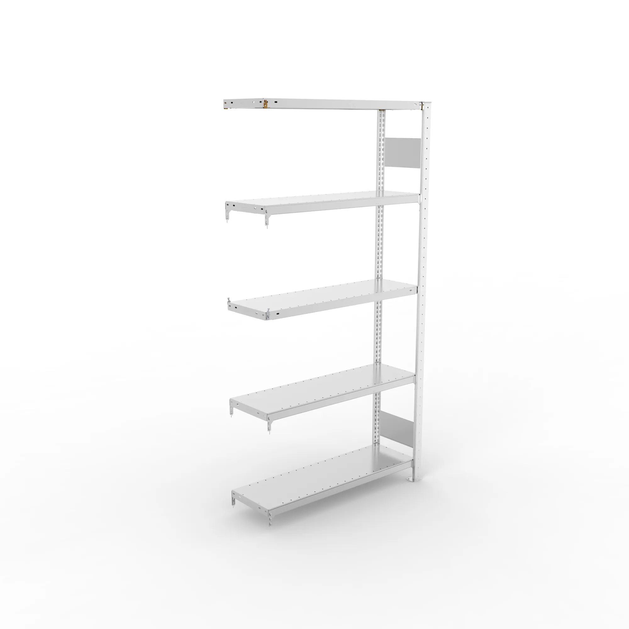 META CLIP S3, Fachbodenregal, Anbauregal, 2000 x 1000 x 300 mm, Fachlast 230 kg, 5 Ebenen, Längsriegel, verzinkt – Ansicht von oben