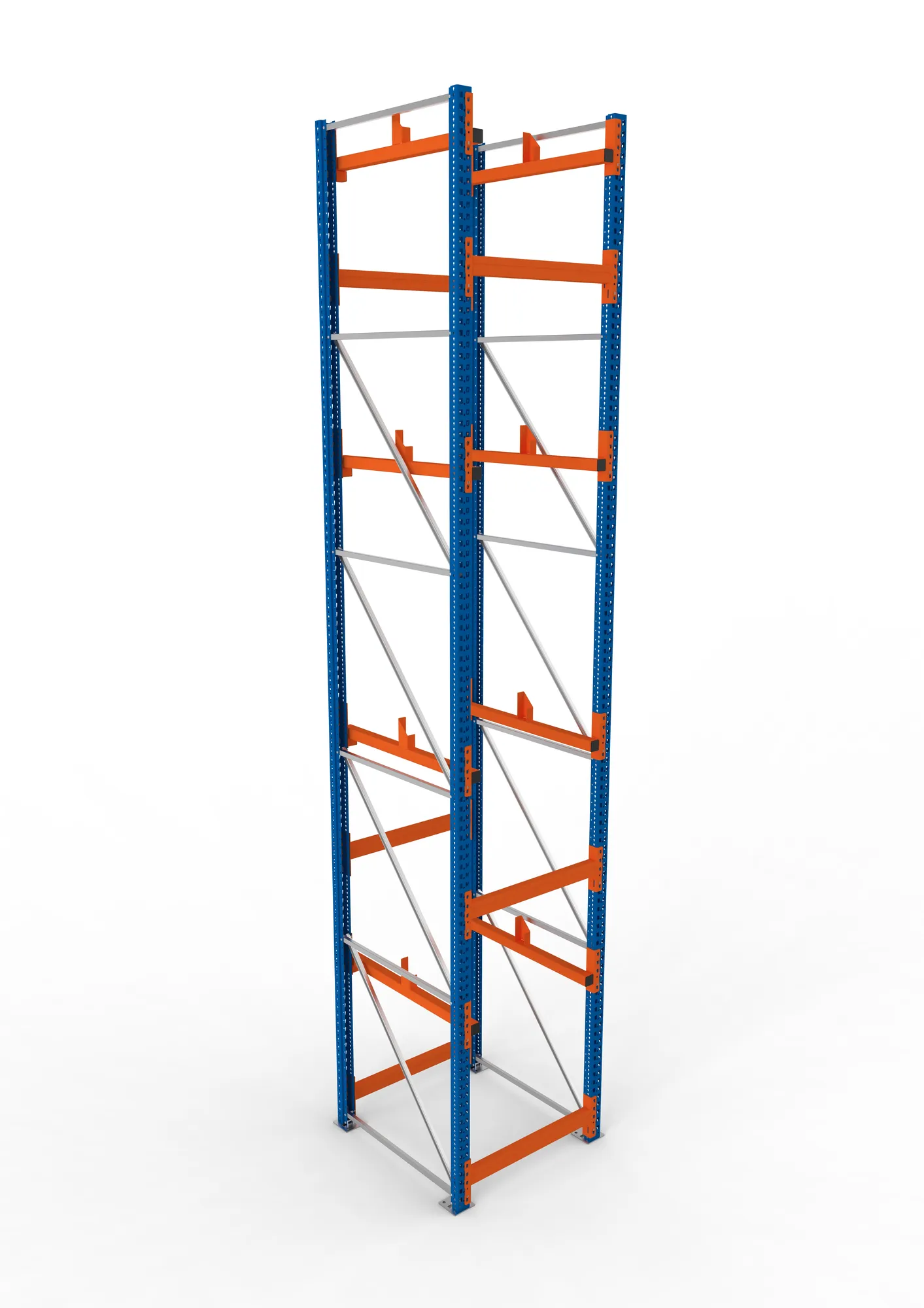 META MULTIPAL, Kabeltrommelregal, Grundregal, 5500 x 900 x 1100 mm, Feldlast 5500 kg, 2 Ebenen, Typ 1, RAL 5010 – Ansicht von oben