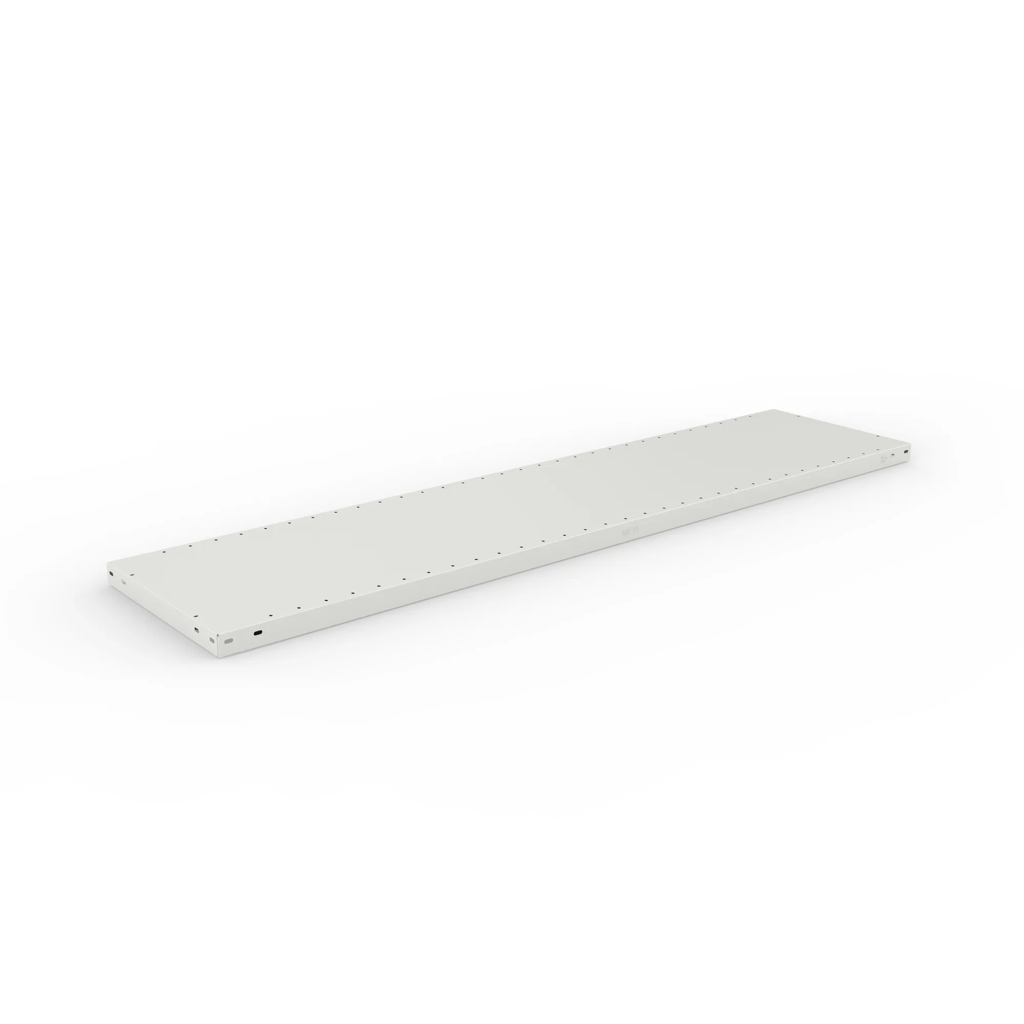 META CLIP, Fachboden MS200, 1700 x 400 mm, RAL 7035 – Ansicht in Blickhöhe
