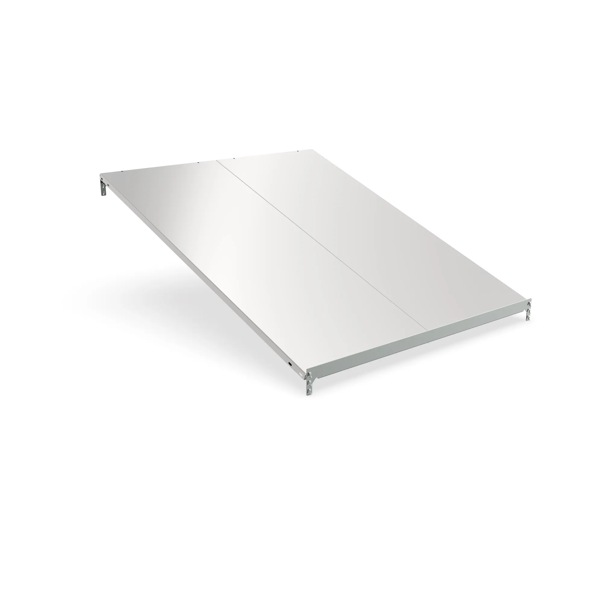 META CLIP S3, Schrägboden-Zusatzebene, 1000 x 1225 mm, 80 kg, mit Endanschlag, verzinkt – Ansicht in Blickhöhe