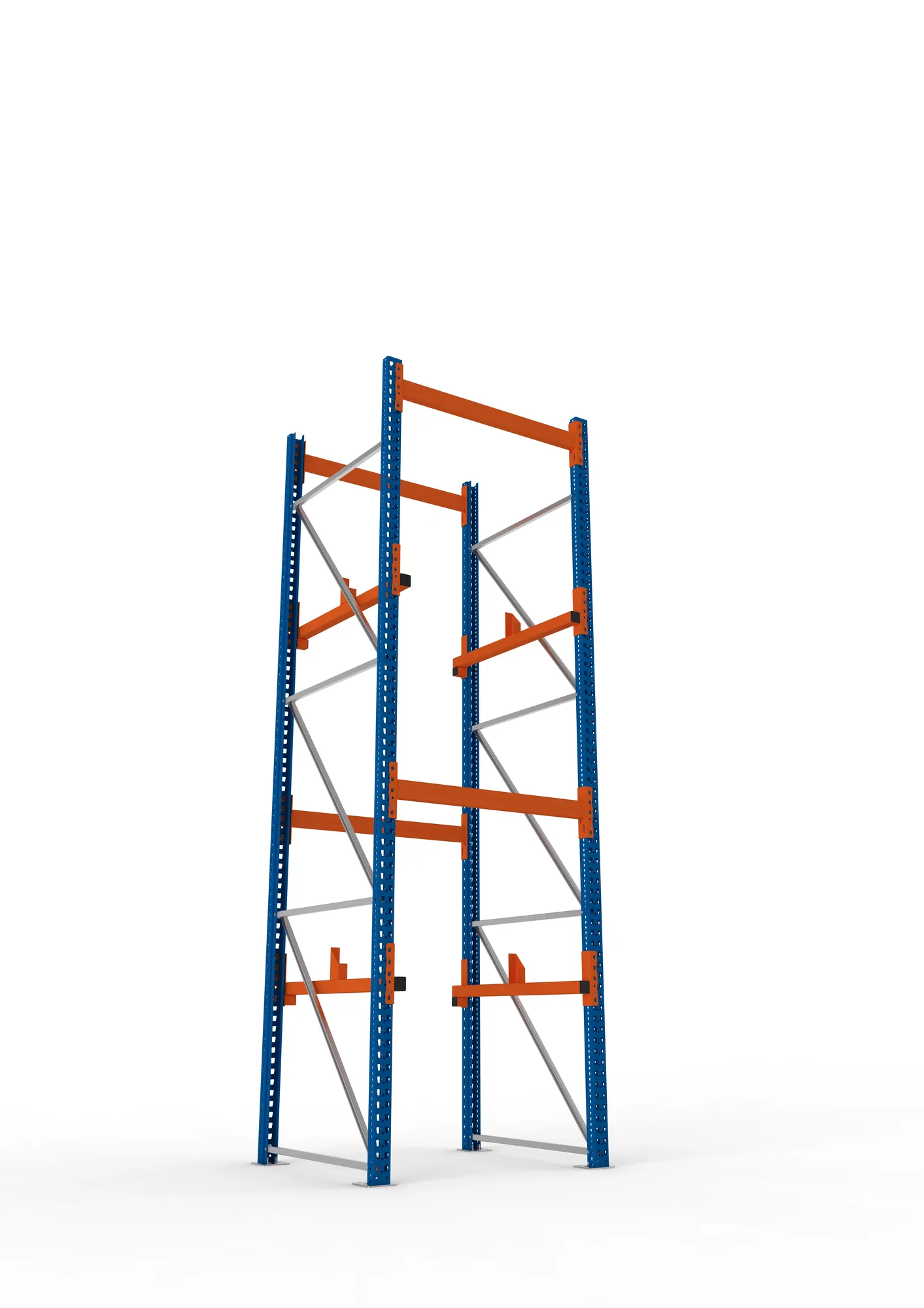 META MULTIPAL, Kabeltrommelregal, Grundregal, 3800 x 1100 x 1100 mm, Feldlast 4000 kg, 2 Ebenen, Typ 1, RAL 5010 – Ansicht von unten