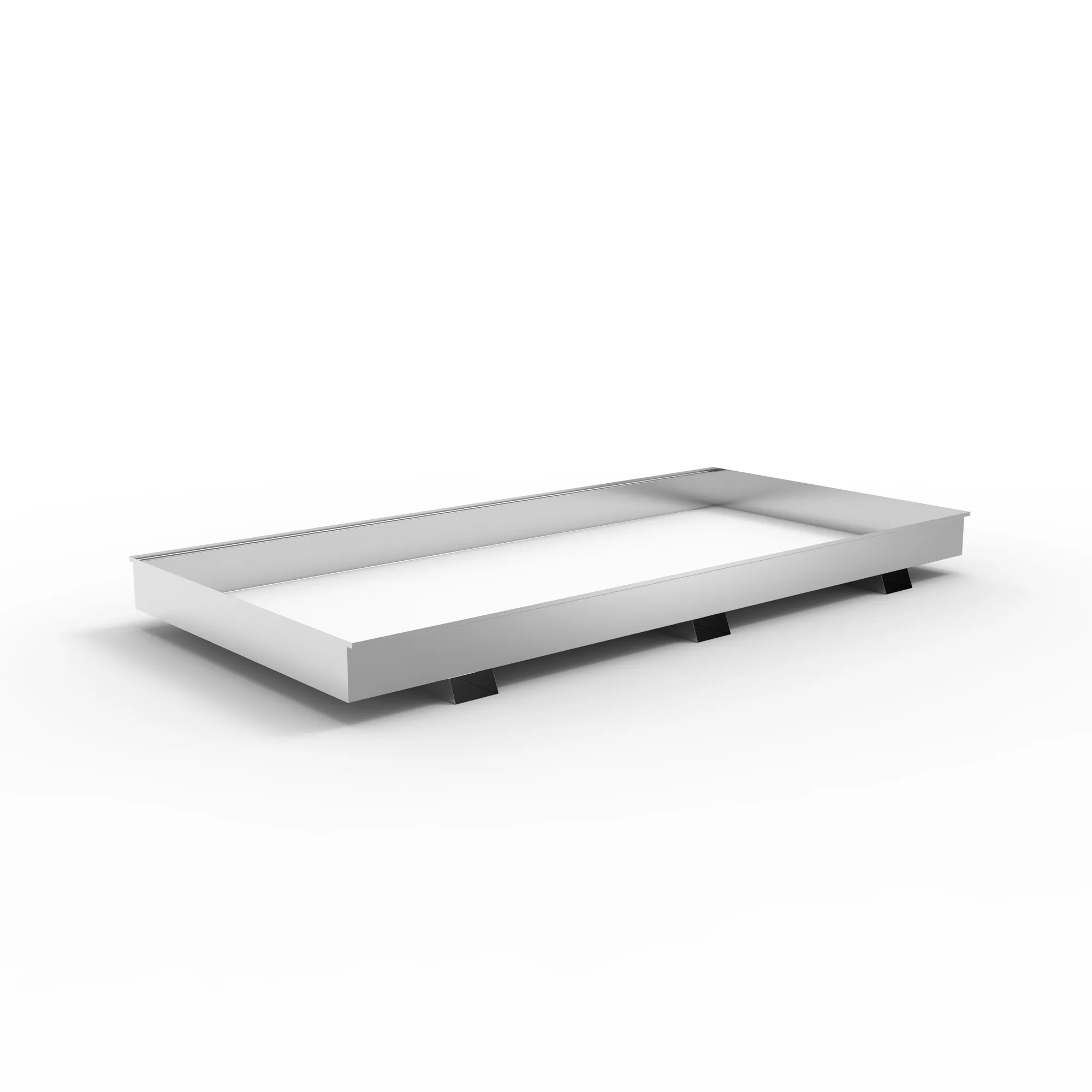 META MULTIPAL, Regalwanne, 2700 x 1100 mm, 360 Liter, Ü-Zeichen, feuerverzinkt – Ansicht in Blickhöhe