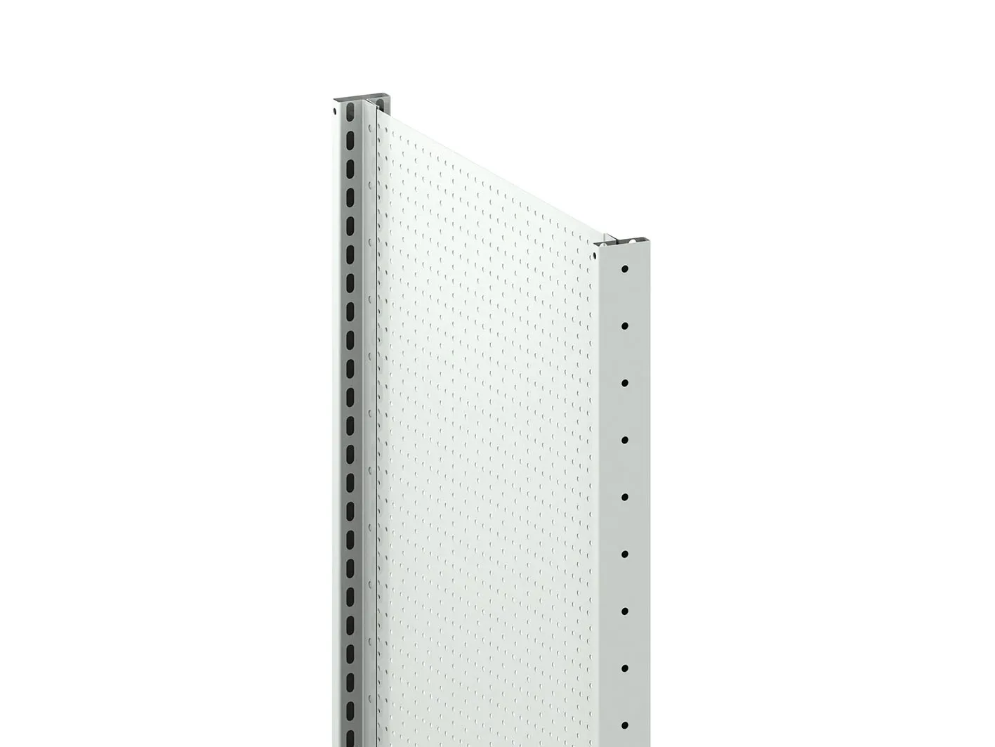 META CLIP, Ständerrahmen Eurolochung, 2000 x 500 mm, RAL 7035 – Ansicht in Blickhöhe