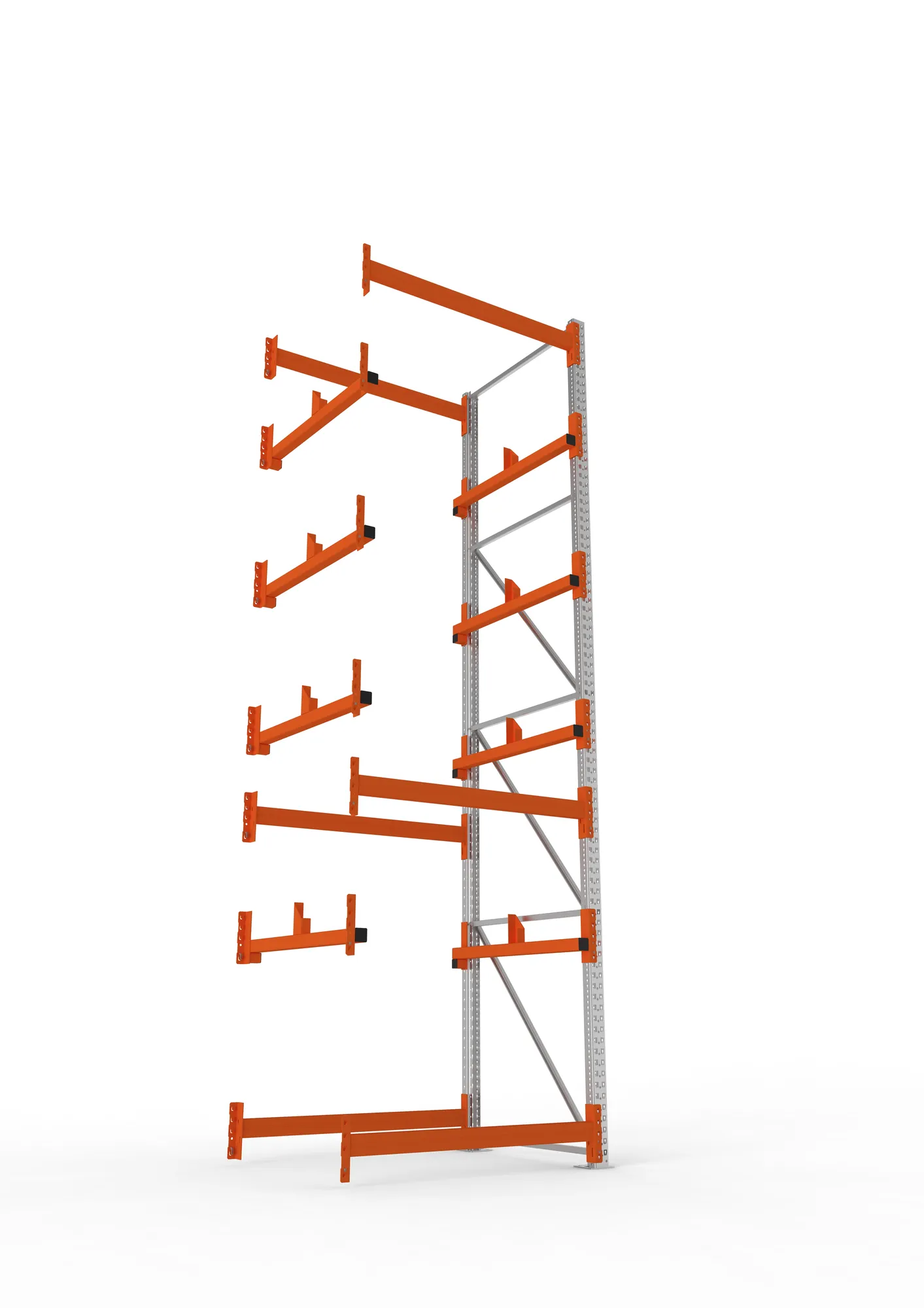 META MULTIPAL, Kabeltrommelregal, Anbauregal, 4400 x 1300 x 1100 mm, Feldlast 5500 kg, 2 Ebenen, Typ 1, verzinkt – Ansicht von unten
