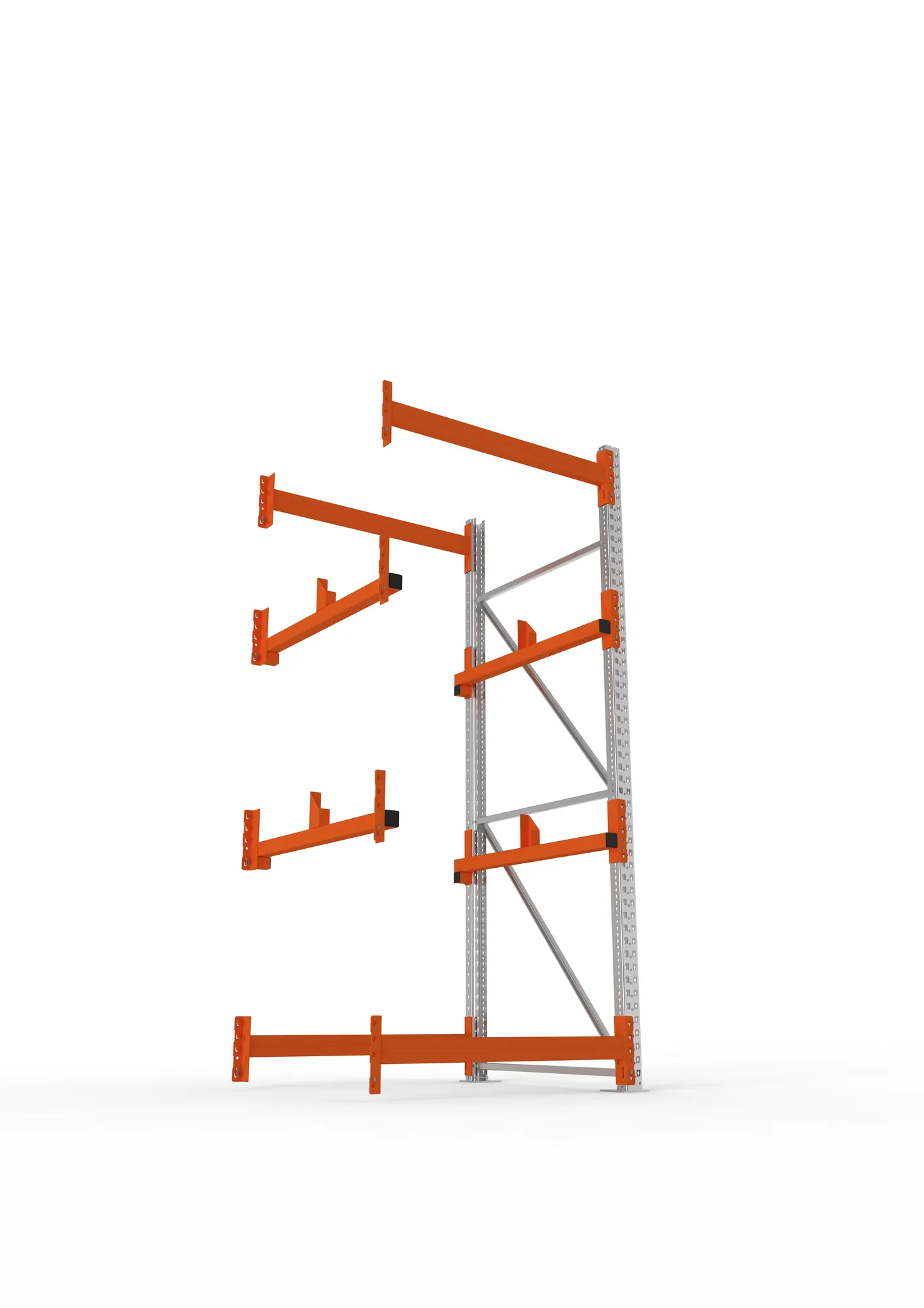 META MULTIPAL, Kabeltrommelregal, Anbauregal, 2700 x 1100 x 1100 mm, Feldlast 4000 kg, 2 Ebenen, Typ 1, verzinkt – Ansicht von unten