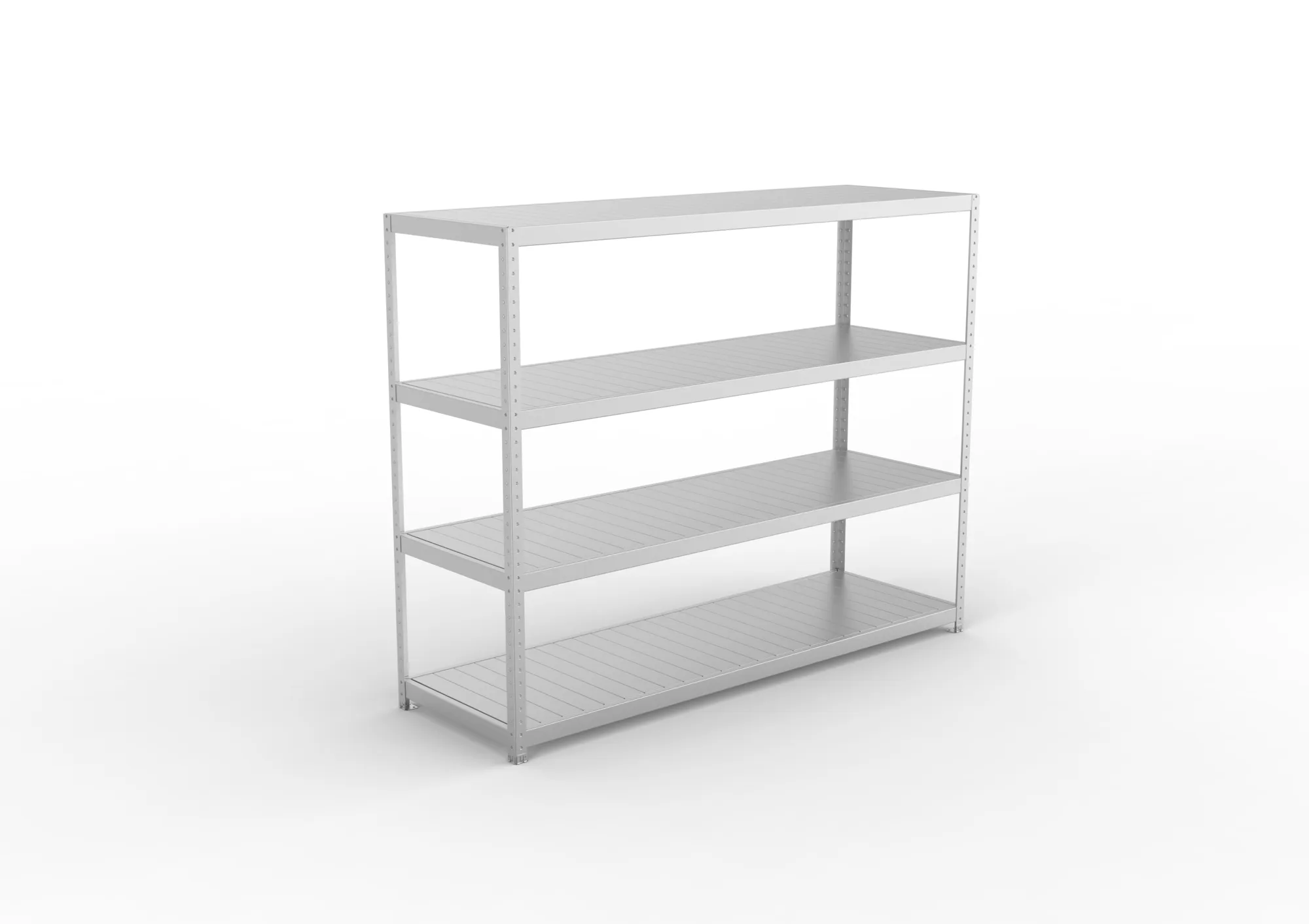 META SPEED-RACK, Weitspannregal, 1970 x 2500 x 800 mm, Fachlast 400 kg, Stahlpaneelböden, 4 Ebenen – Ansicht von oben