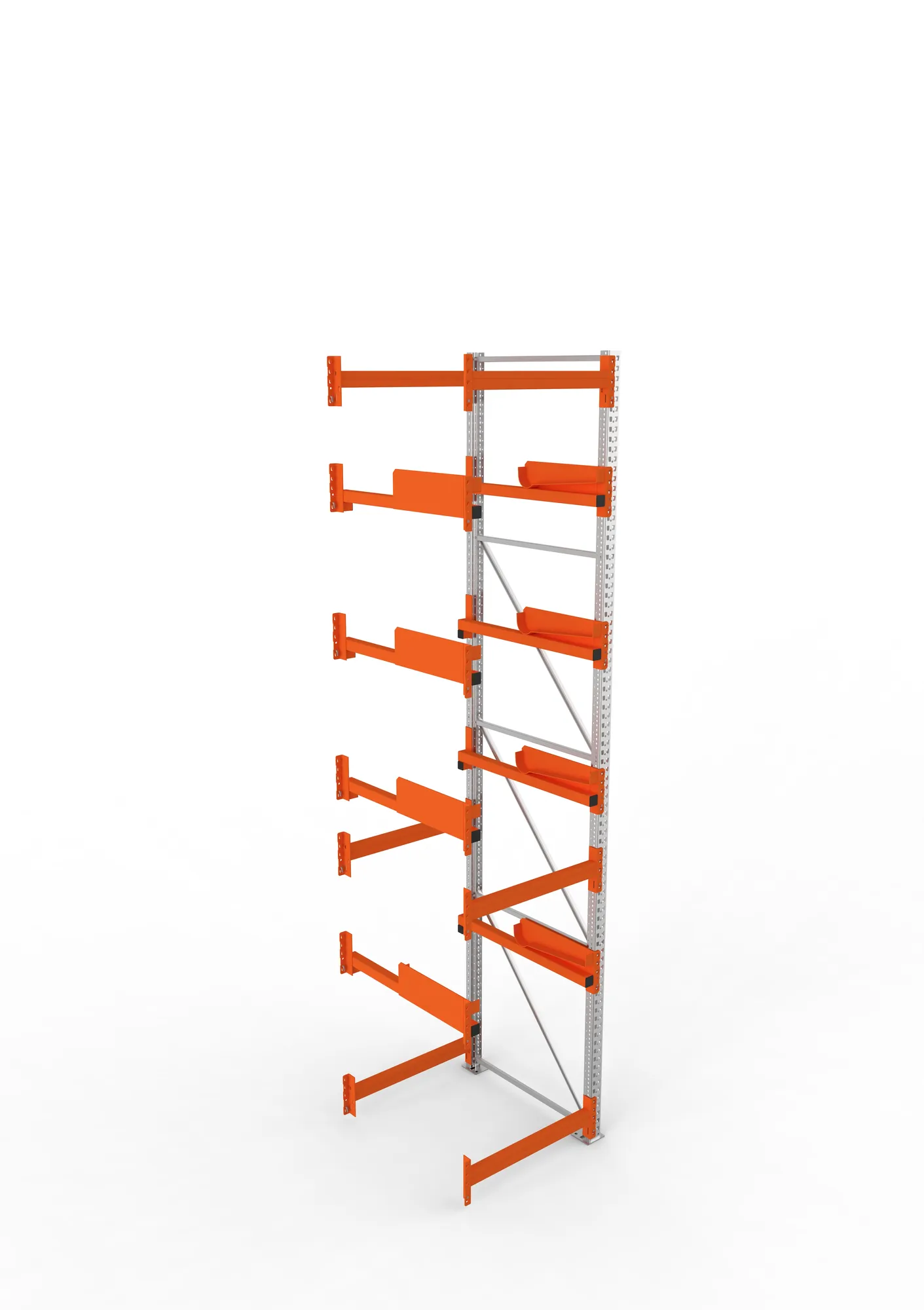 META MULTIPAL, Kabeltrommelregal, Anbauregal, 4400 x 900 x 1100 mm, Feldlast 5500 kg, 4 Ebenen, Typ 2, verzinkt – Ansicht von oben