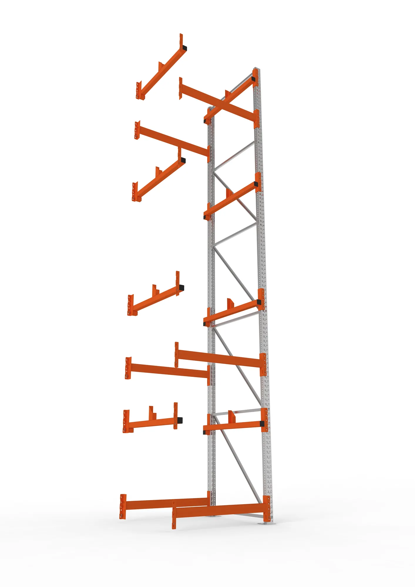 META MULTIPAL, Kabeltrommelregal, Anbauregal, 5500 x 1100 x 1100 mm, Feldlast 5500 kg, 2 Ebenen, Typ 1, verzinkt – Ansicht von unten