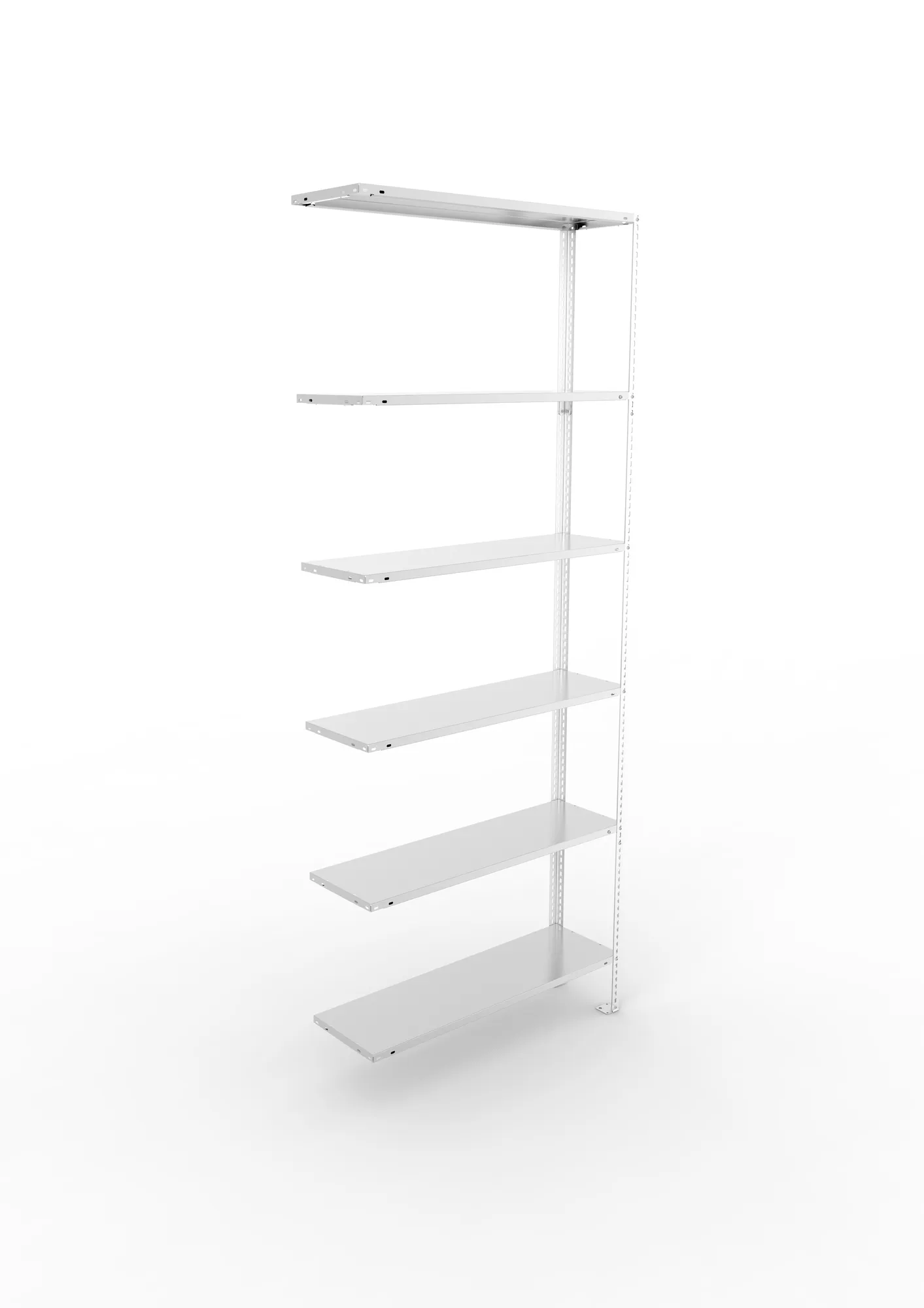 META FIX, Fachbodenregal, Anbauregal, 2500 x 1000 x 300 mm, Fachlast 80 kg, 6 Ebenen, verzinkt – Ansicht von oben