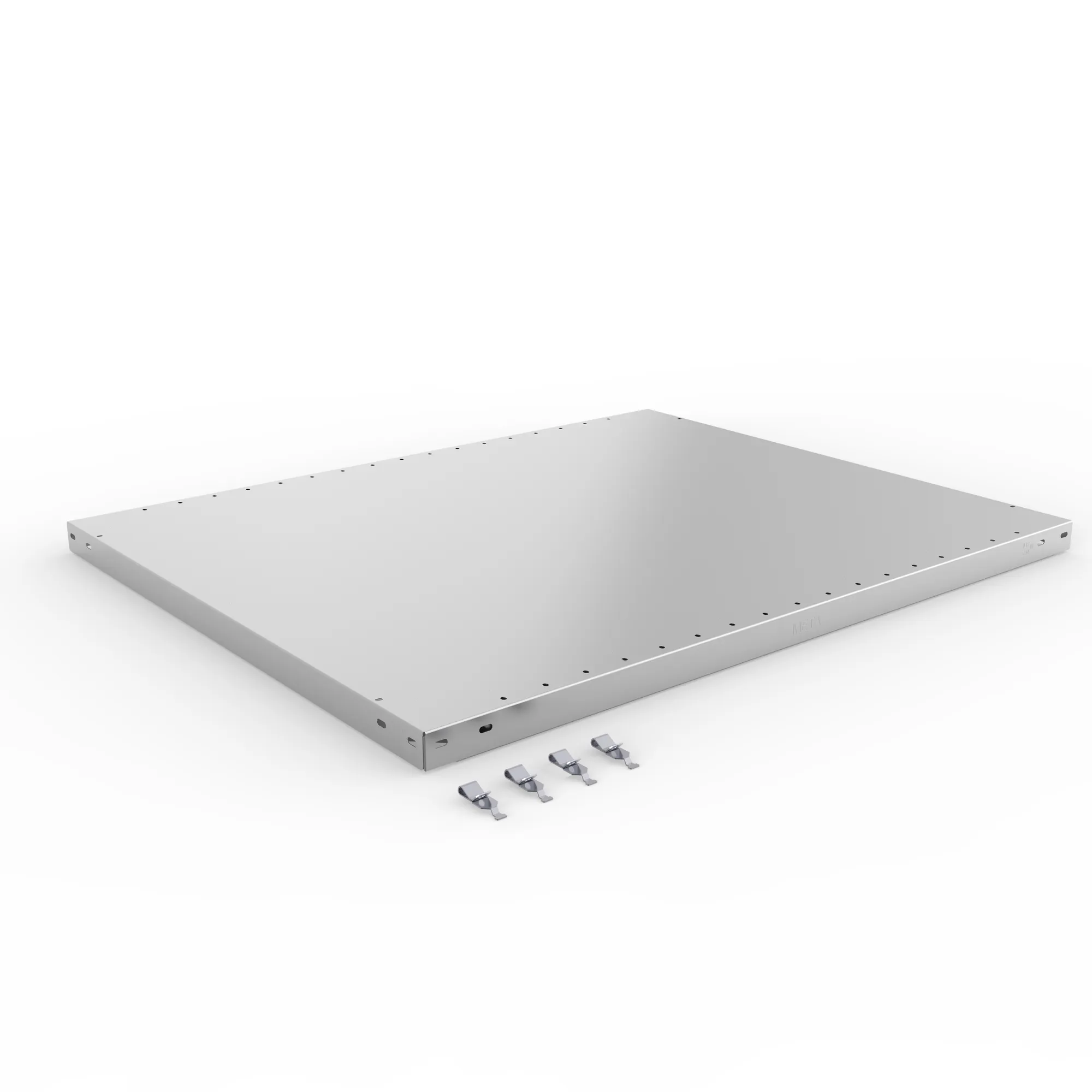META CLIP, Zusatz-Fachboden, 1000 x 800 mm, 230 kg, verzinkt – Ansicht in Blickhöhe