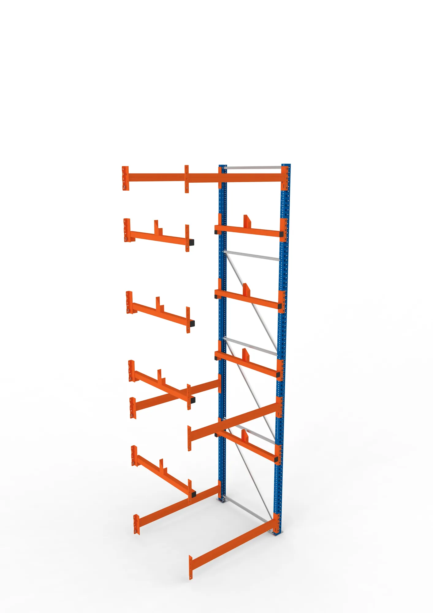 META MULTIPAL, Kabeltrommelregal, Anbauregal, 4400 x 1300 x 1100 mm, Feldlast 5500 kg, 2 Ebenen, Typ 1, RAL 5010 – Ansicht von oben