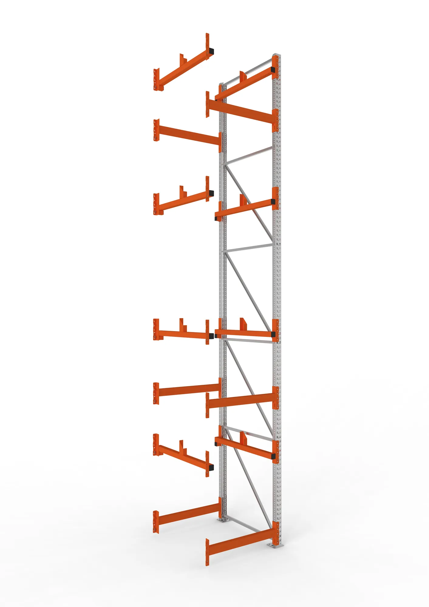 META MULTIPAL, Kabeltrommelregal, Anbauregal, 5500 x 900 x 1100 mm, Feldlast 5500 kg, 2 Ebenen, Typ 1, verzinkt – Ansicht in Blickhöhe