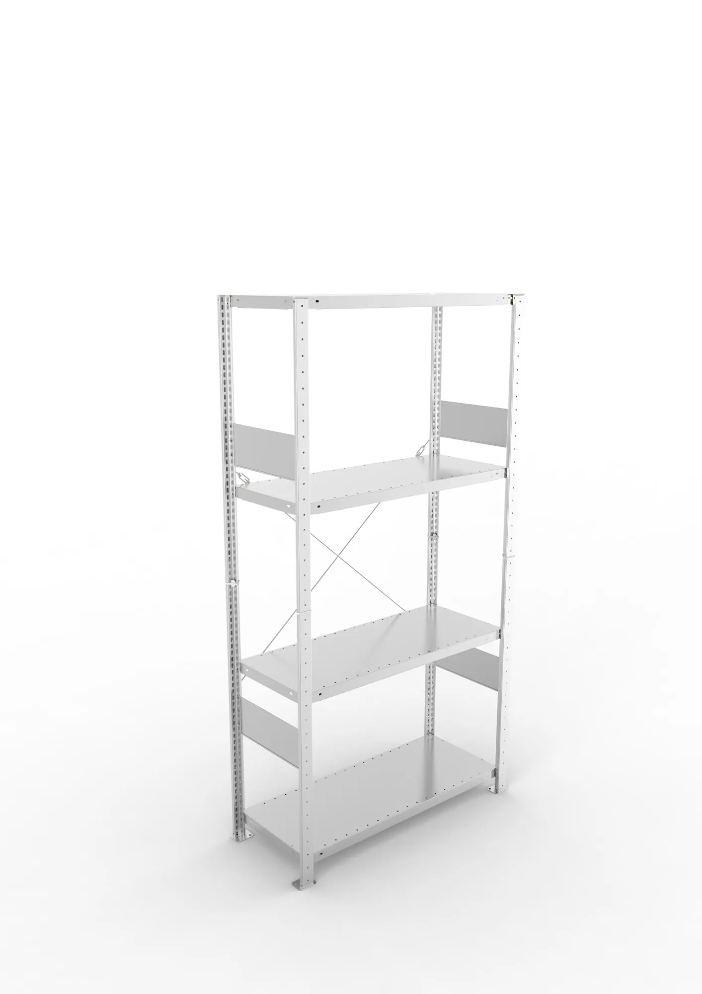 META CLIP SPLIT, Fachbodenregal, Grundregal, 2000 x 1000 x 400 mm, Fachlast 230 kg, 4 Ebenen, verzinkt – Ansicht von oben
