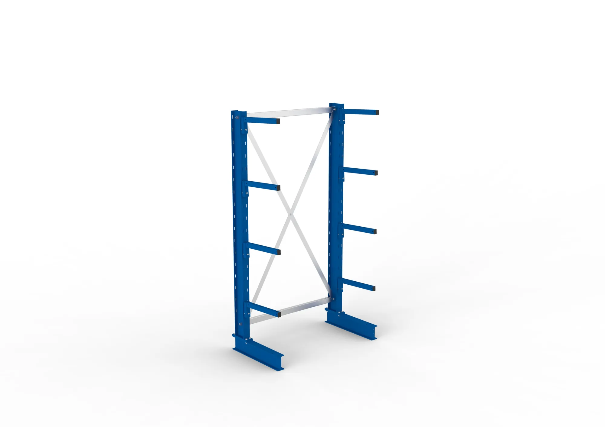 META MULTISTRONG L, Kragarmregal, Grundregal, 2000 x 1000 x 400 mm, Armlast 220 kg, einseitig, 4+1 Ebenen – Ansicht von oben