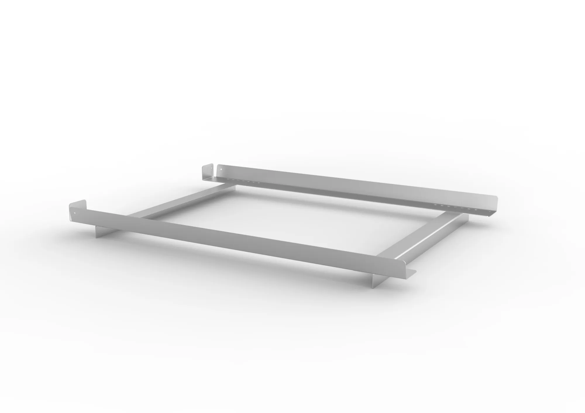 META MULTIPAL, Winkelauflagerahmen L, 1100 mm, 250 kg, verzinkt – Ansicht in Blickhöhe