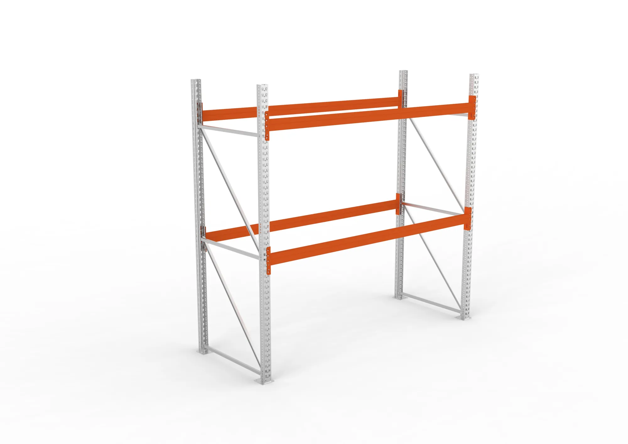 META MULTIPAL, Palettenregal, Grundregal, 2700 x 2700 x 1100 mm, Fachlast 780 kg, 3 Ebenen, 9 Paletten, verzinkt – Ansicht von oben