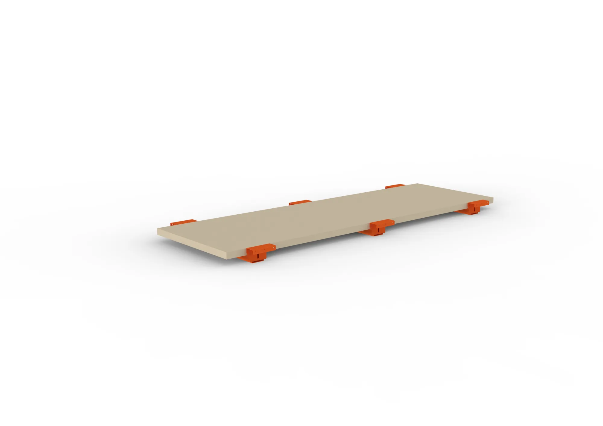 META MULTIPAL, Zusatzboden Spanplatte 38 mm, 2225 x 800 mm, mit Tiefenauflage – Ansicht in Blickhöhe