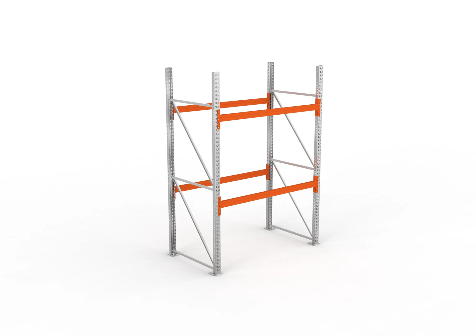 META MULTIPAL, Palettenregal, Grundregal, 2700 x 1825 x 1100 mm, Fachlast 2240 kg, 3 Ebenen, 6 Paletten, verzinkt – Ansicht von oben
