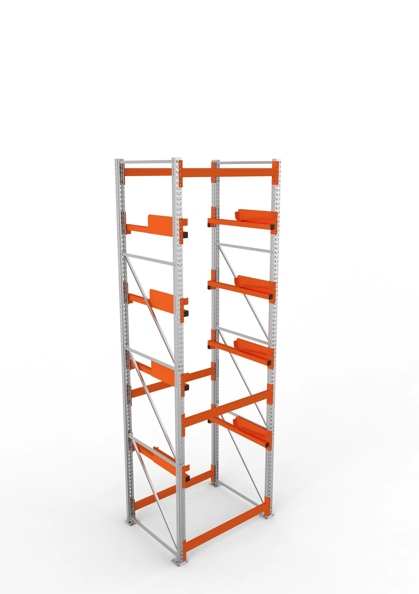 META MULTIPAL, Kabeltrommelregal, Grundregal, 4400 x 1300 x 1100 mm, Feldlast 5500 kg, 4 Ebenen, Typ 2, verzinkt – Ansicht von oben
