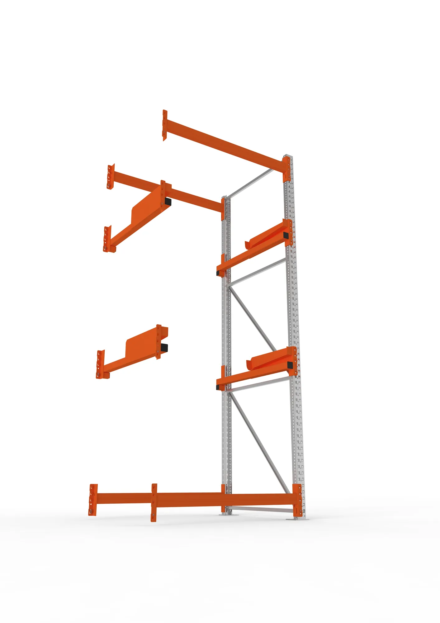 META MULTIPAL, Kabeltrommelregal, Anbauregal, 3300 x 1300 x 1100 mm, Feldlast 4000 kg, 2 Ebenen, Typ 2, verzinkt – Ansicht von unten