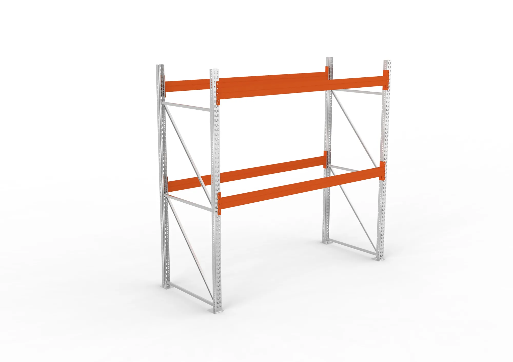 META MULTIPAL, Palettenregal, Grundregal, 2700 x 2700 x 1100 mm, Fachlast 990 kg, 3 Ebenen, 9 Paletten, verzinkt – Ansicht von oben