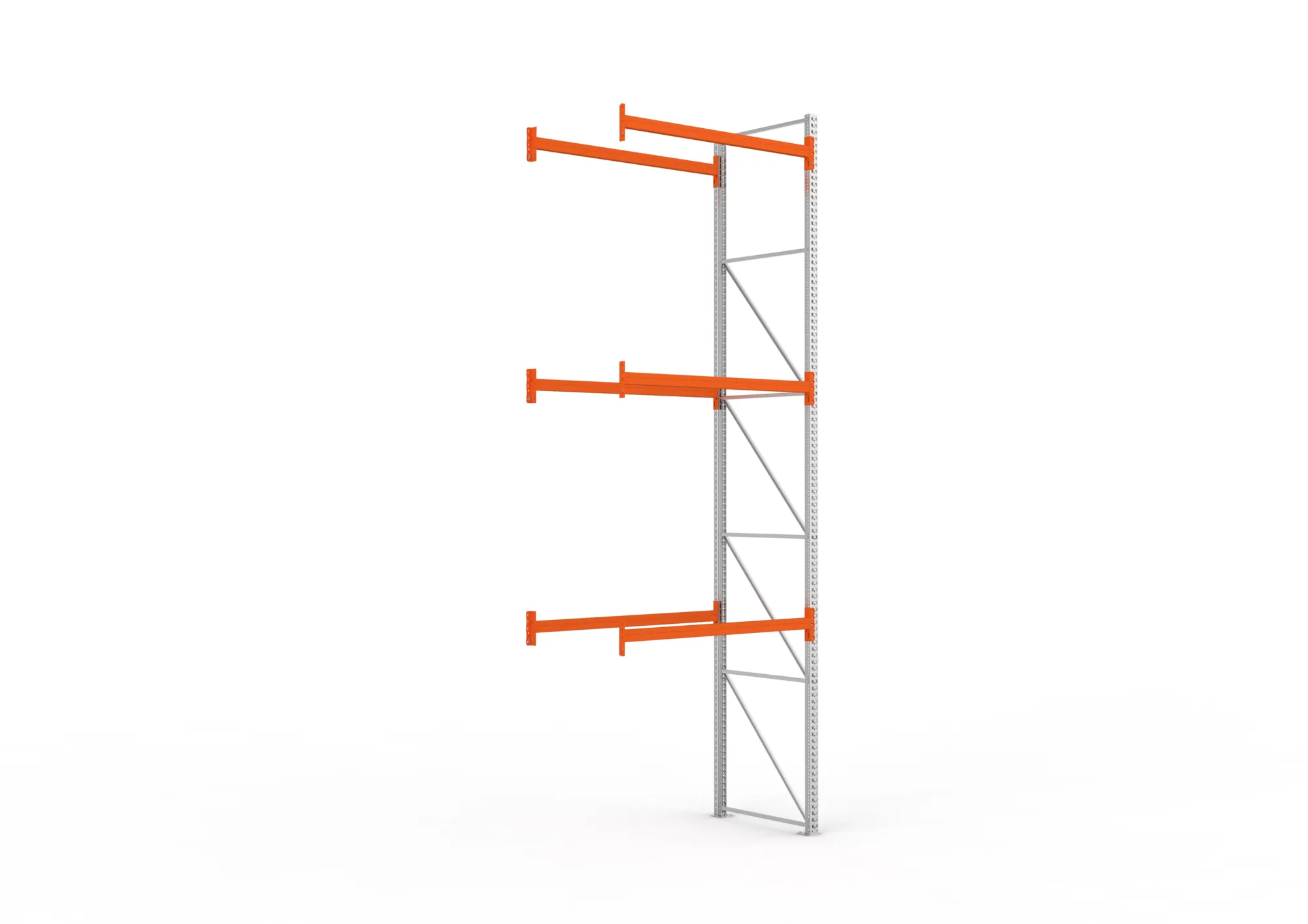 META MULTIPAL, Palettenregal, Anbauregal, 5500 x 1825 x 1100 mm, Fachlast 1080 kg, 4 Ebenen, 8 Paletten, verzinkt – Ansicht in Blickhöhe