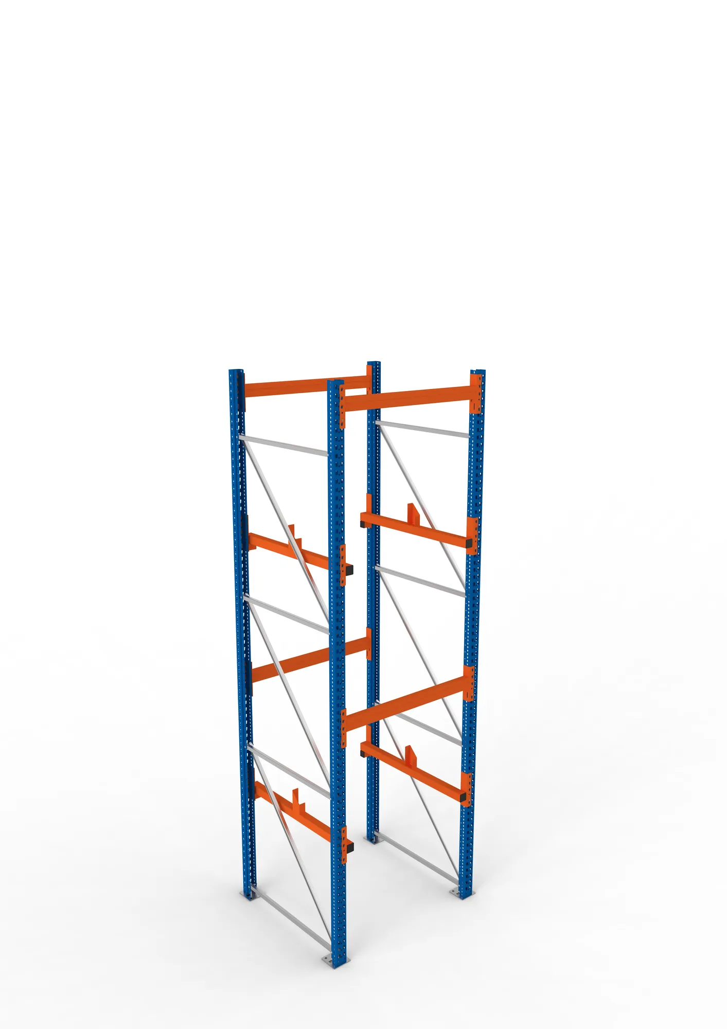 META MULTIPAL, Kabeltrommelregal, Grundregal, 3800 x 1100 x 1100 mm, Feldlast 4000 kg, 2 Ebenen, Typ 1, RAL 5010 – Ansicht von oben
