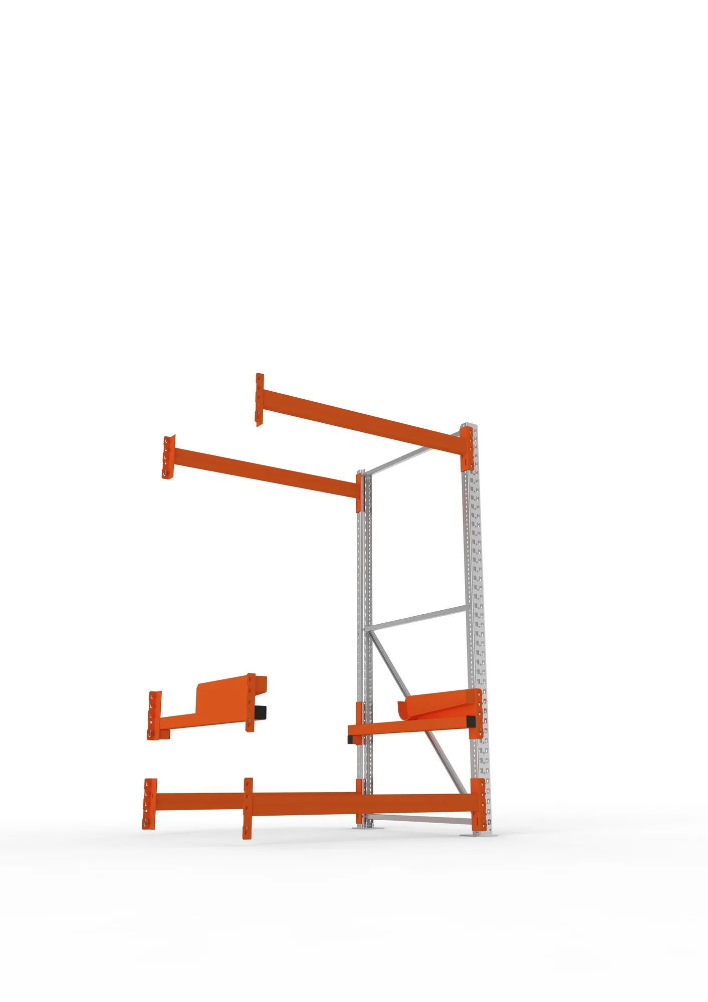 META MULTIPAL, Kabeltrommelregal, Anbauregal, 2200 x 1300 x 1100 mm, Feldlast 4000 kg, 2 Ebenen, Typ 2, verzinkt – Ansicht von unten