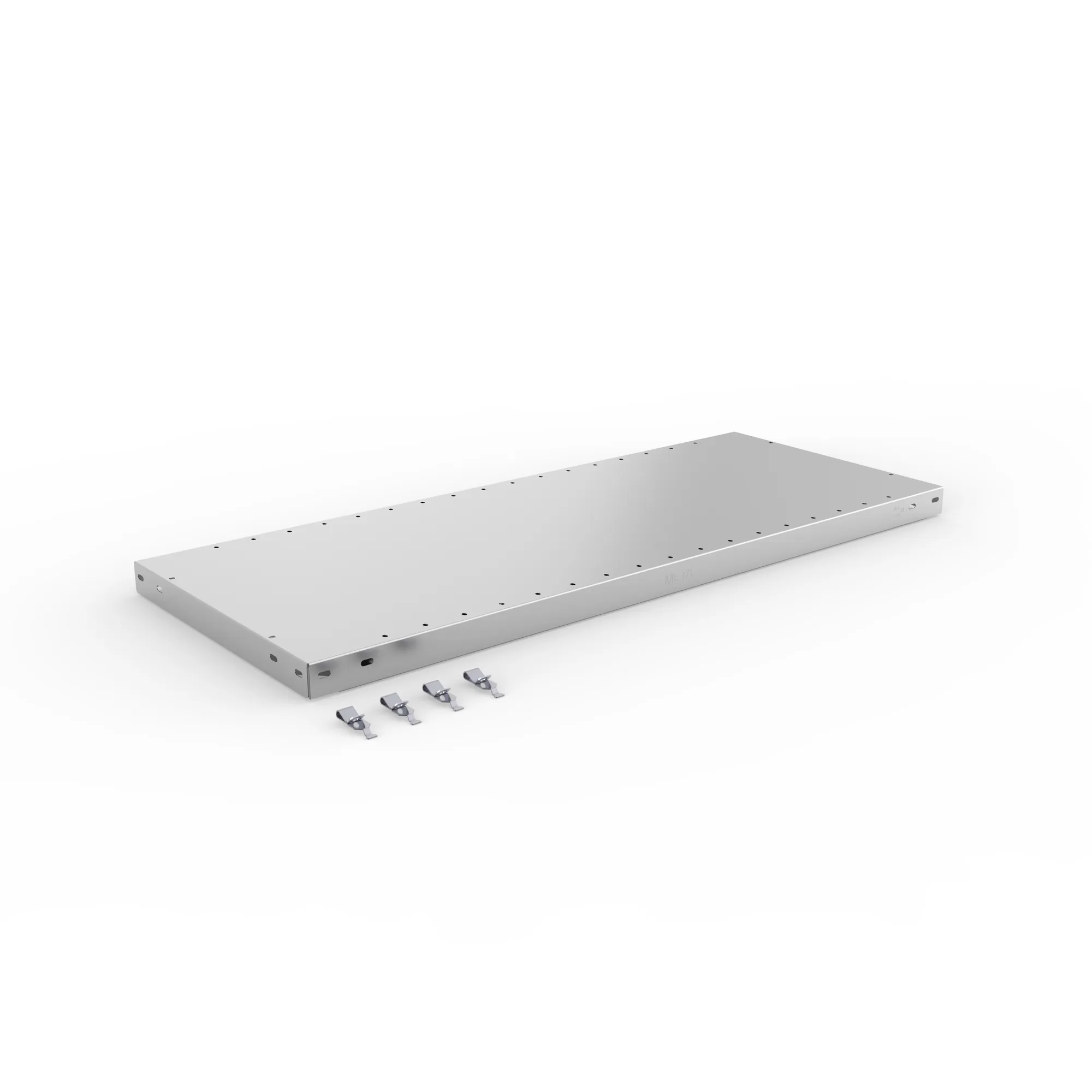 META CLIP, Zusatz-Fachboden, 1000 x 400 mm, 230 kg, verzinkt – Ansicht in Blickhöhe