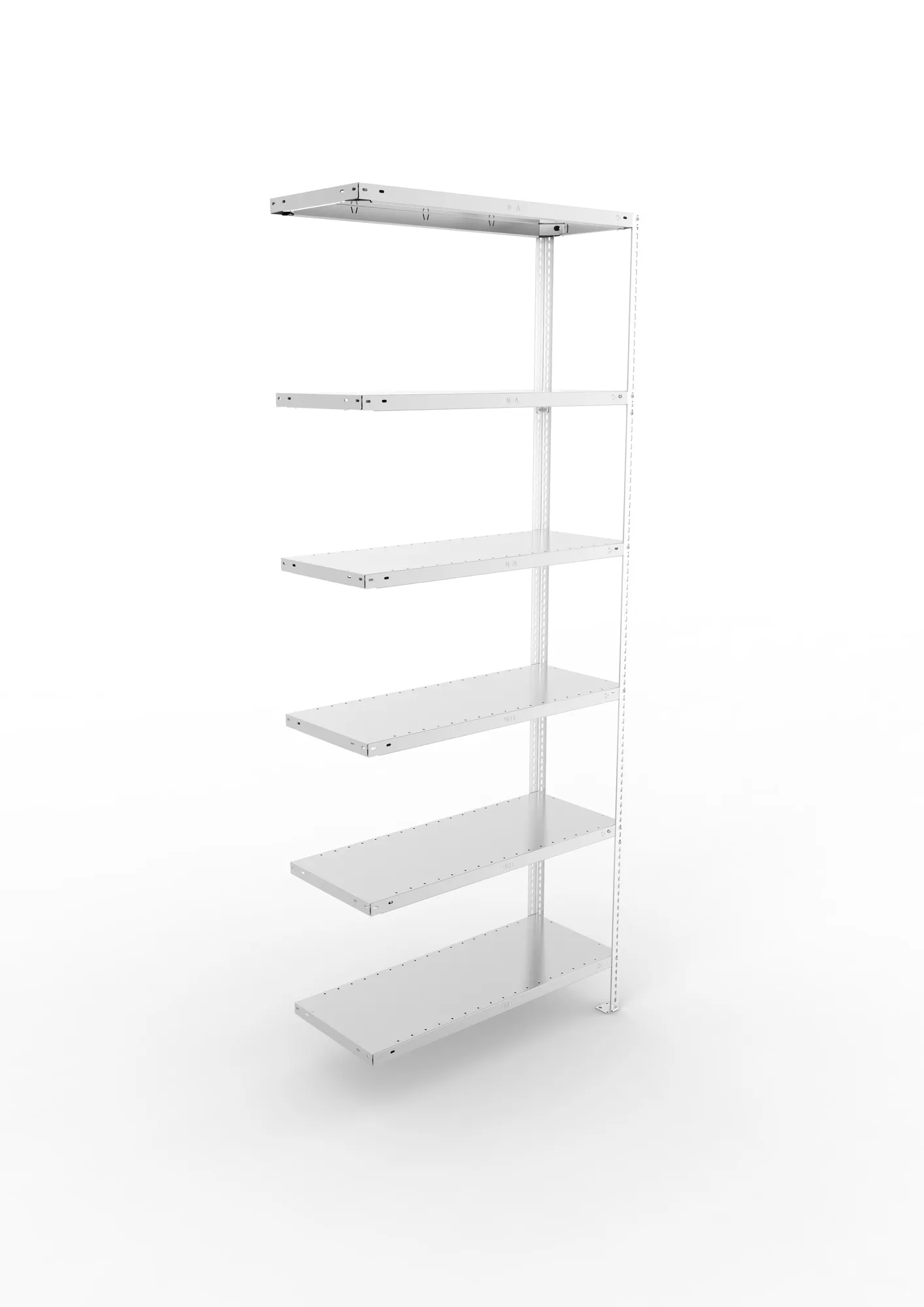 META FIX, Fachbodenregal, Anbauregal, 2500 x 1000 x 400 mm, Fachlast 150 kg, 6 Ebenen, verzinkt – Ansicht von oben