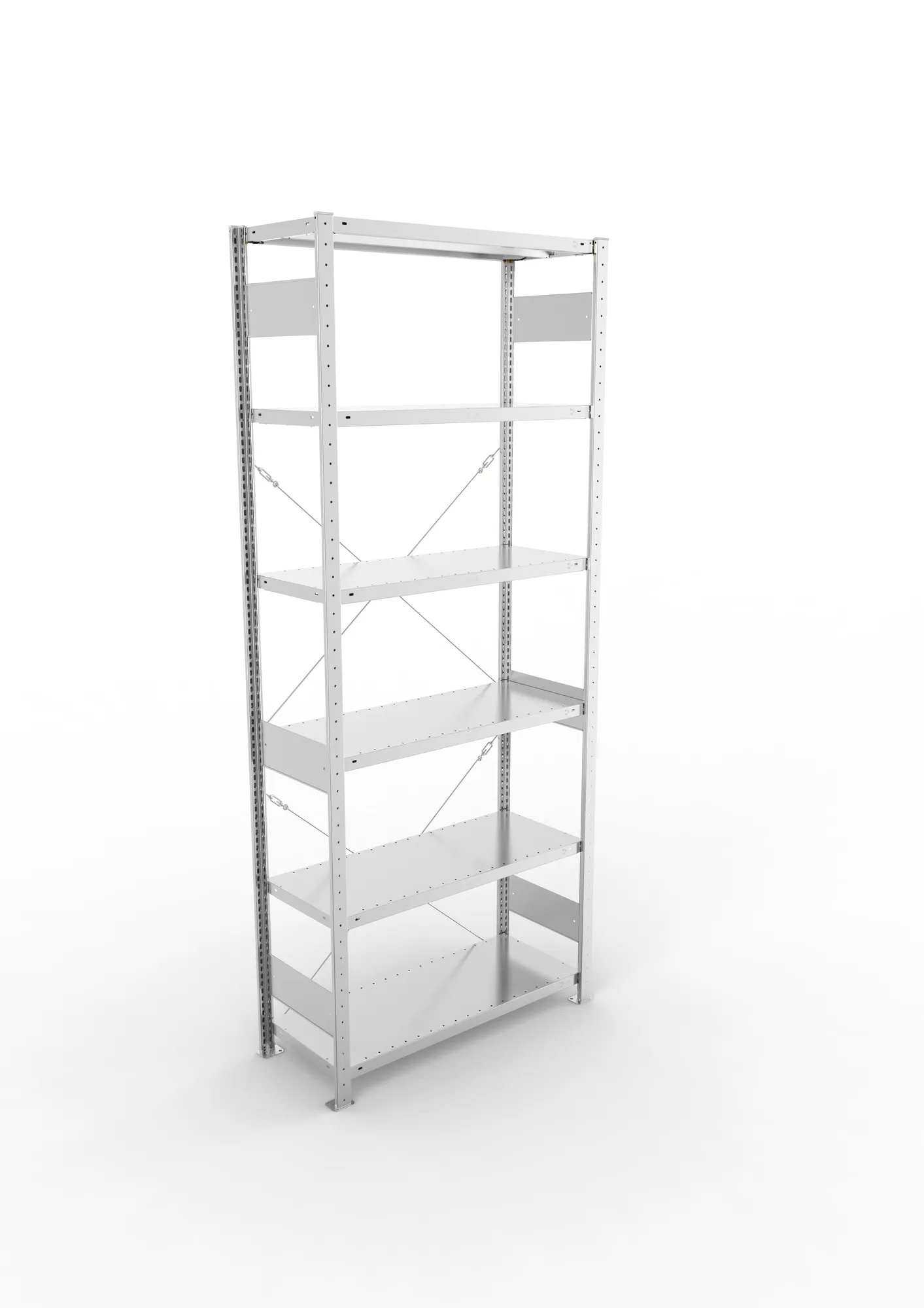 META CLIP, Fachbodenregal, Grundregal, 2500 x 1000 x 400 mm, Fachlast 330 kg, 6 Ebenen, verzinkt – Ansicht von oben