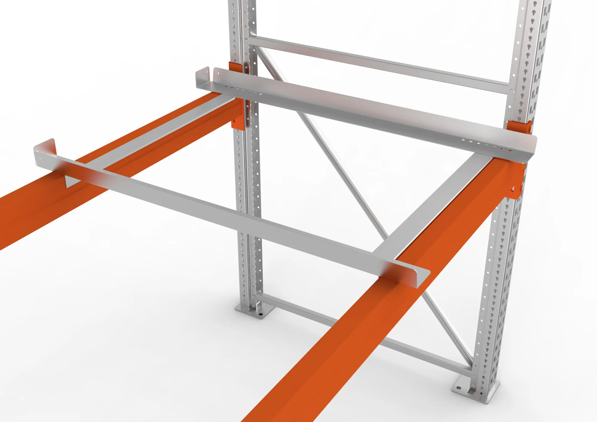 META MULTIPAL, Winkelauflagerahmen L, 1100 mm, 250 kg, verzinkt – im eingebauten Zustand