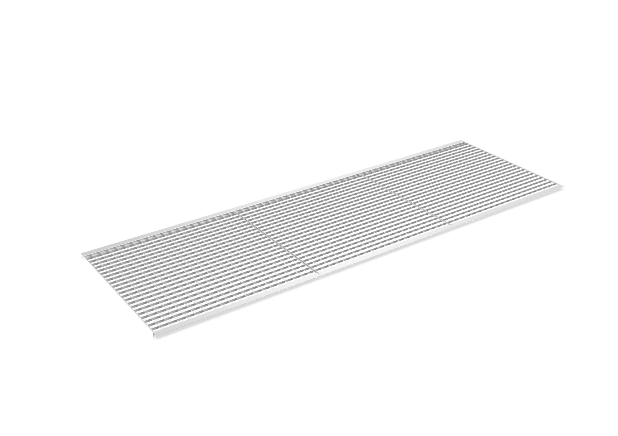 META MULTIPAL, Gitterrostboden eingelegt, 3300 x 1100 mm, 850 kg/m², feuerverzinkt – Ansicht in Blickhöhe
