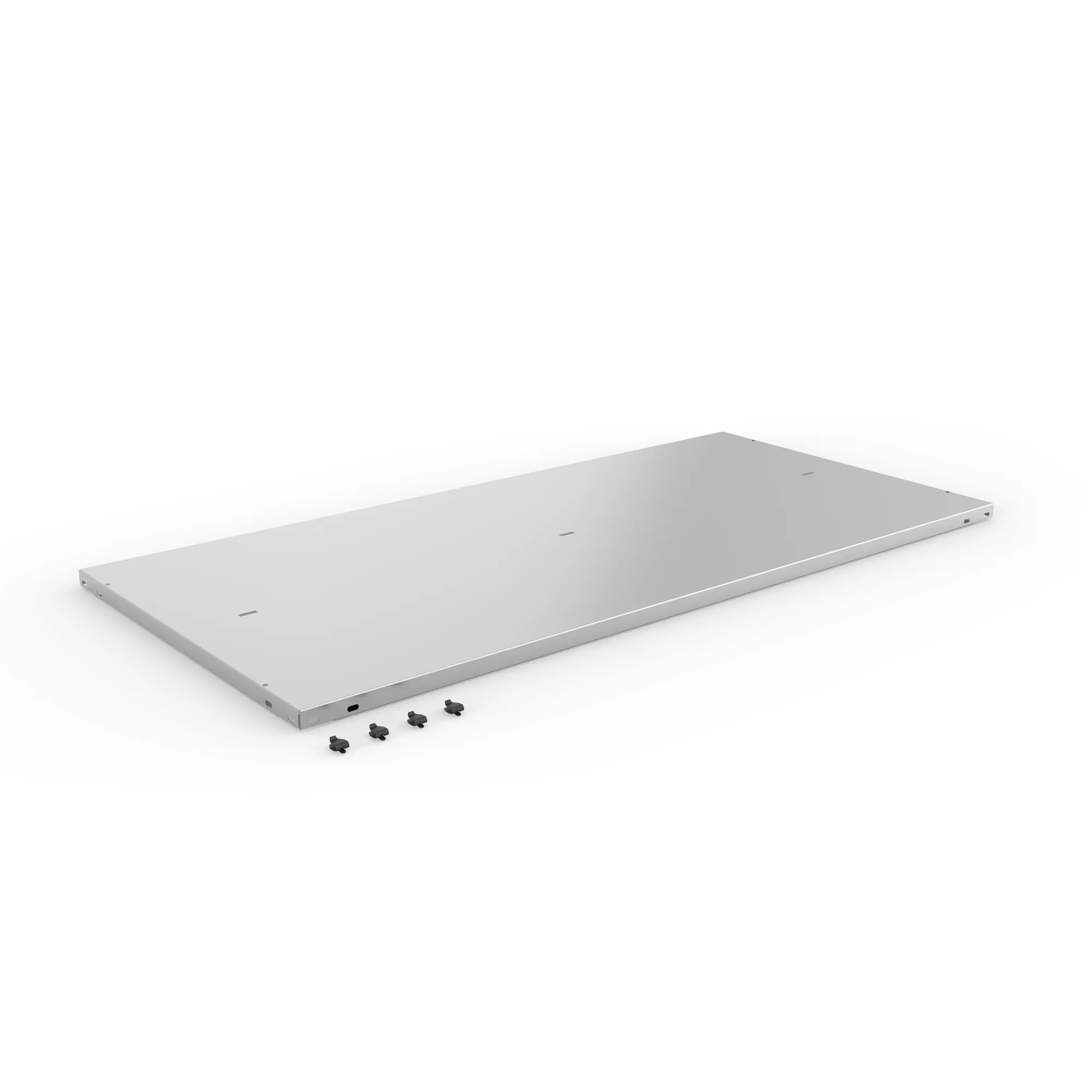META CLIP COMPACT, Abdeckboden, 1250 x 600 mm, verzinkt, mit Fachbodenträgern – Ansicht in Blickhöhe