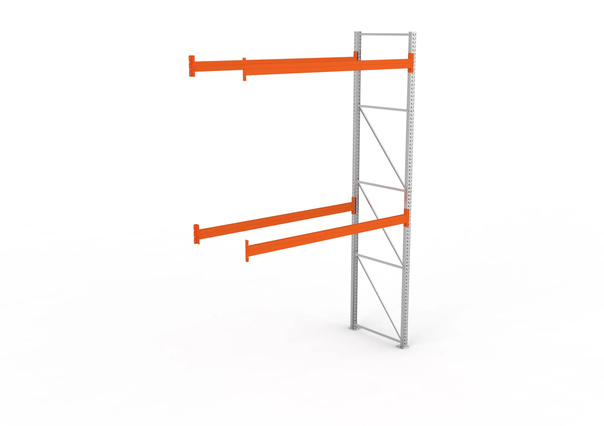 META MULTIPAL, Palettenregal, Anbauregal, 4400 x 2700 x 1100 mm, Fachlast 960 kg, 3 Ebenen, 9 Paletten, verzinkt – Ansicht von oben
