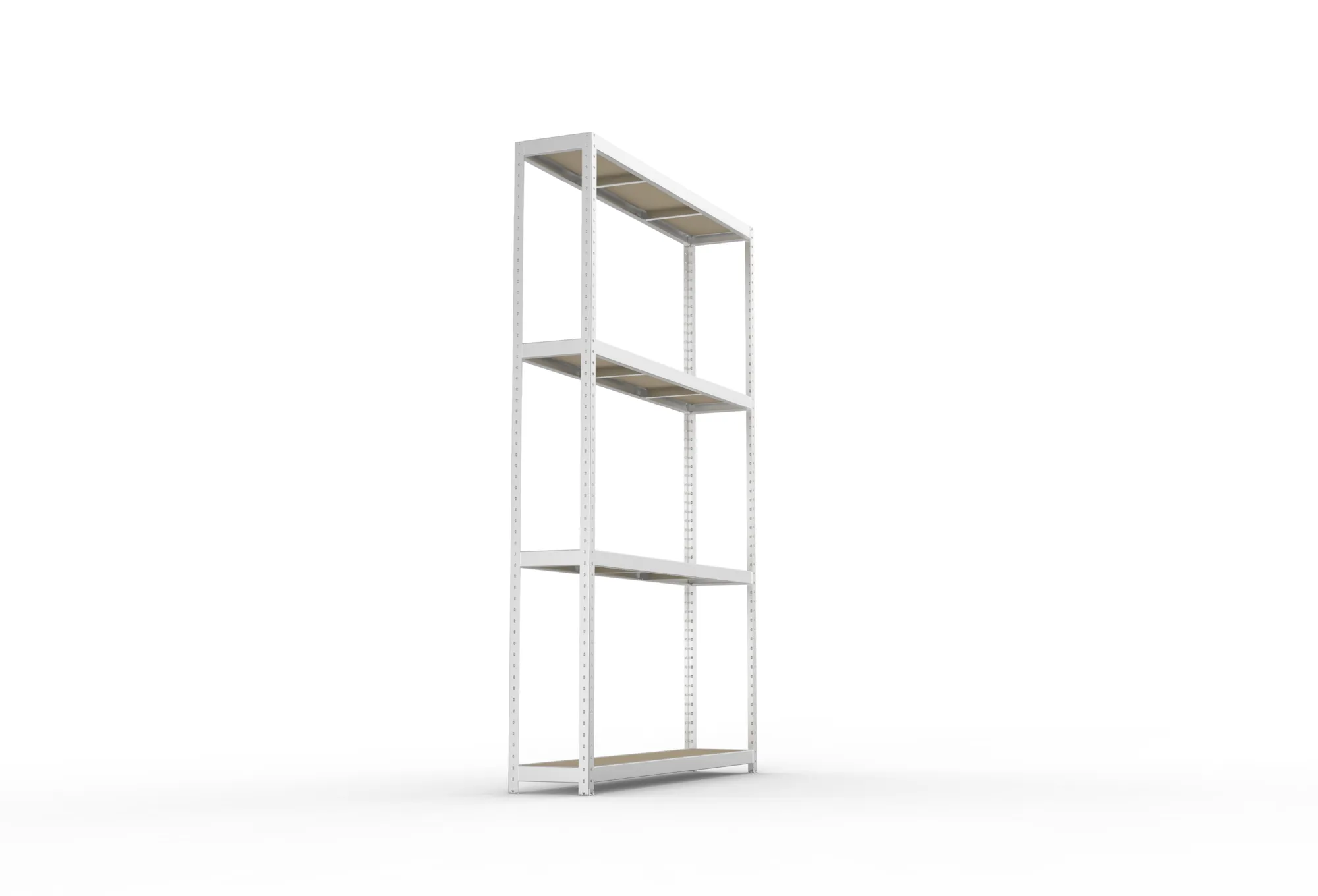 META SPEED-RACK, Weitspannregal, 2970 x 2000 x 400 mm, Fachlast 500 kg, Spanplattenböden, 4 Ebenen – Seitenansicht