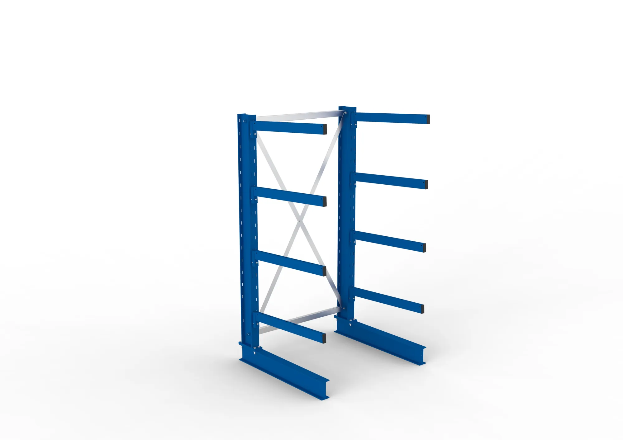 META MULTISTRONG M, Kragarmregal, Grundregal, 2000 x 1000 x 800 mm, Armlast 250 kg, einseitig, 4+1 Ebenen – Ansicht von oben
