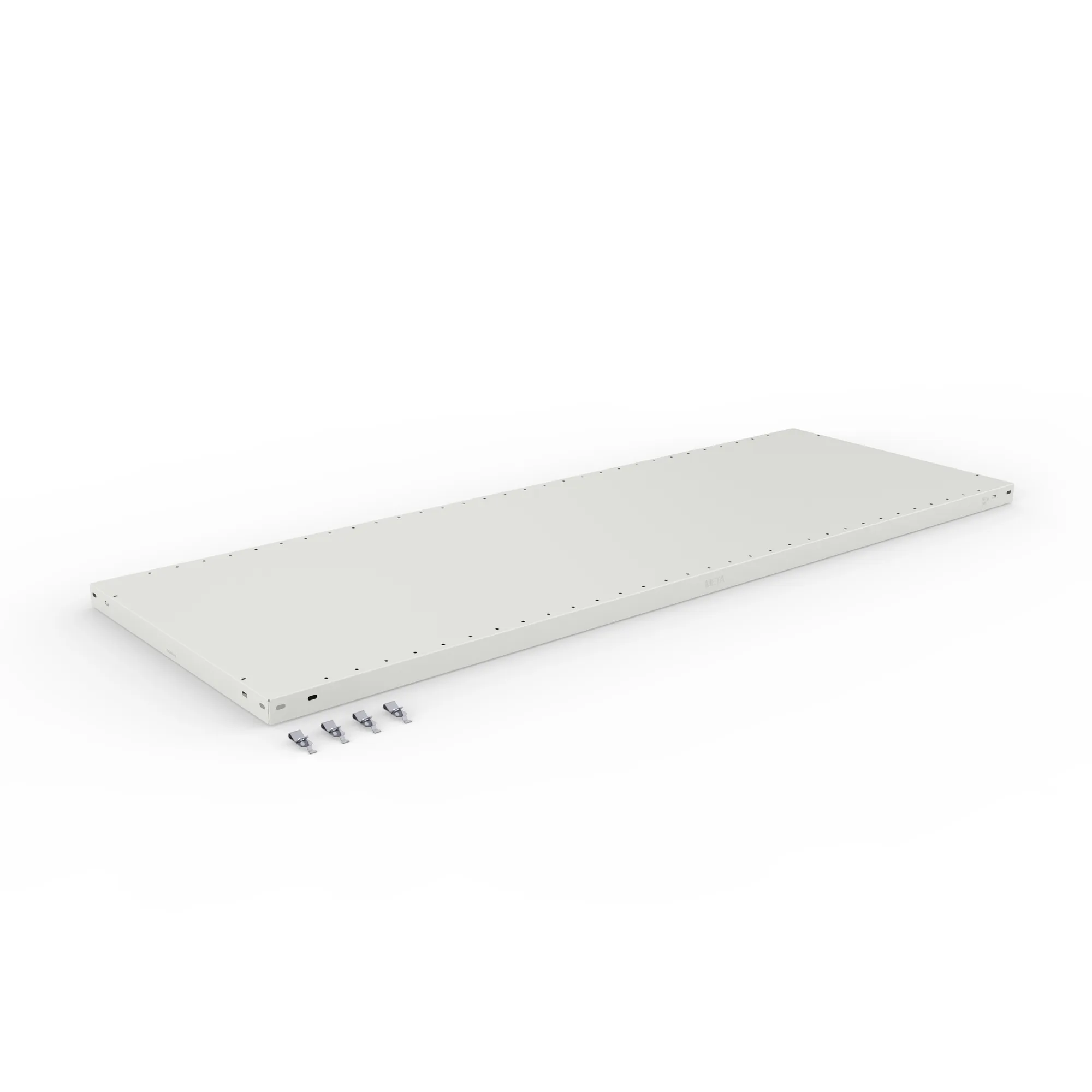META CLIP, Zusatz-Fachboden, 1700 x 600 mm, 200 kg, RAL 7035 – Ansicht in Blickhöhe