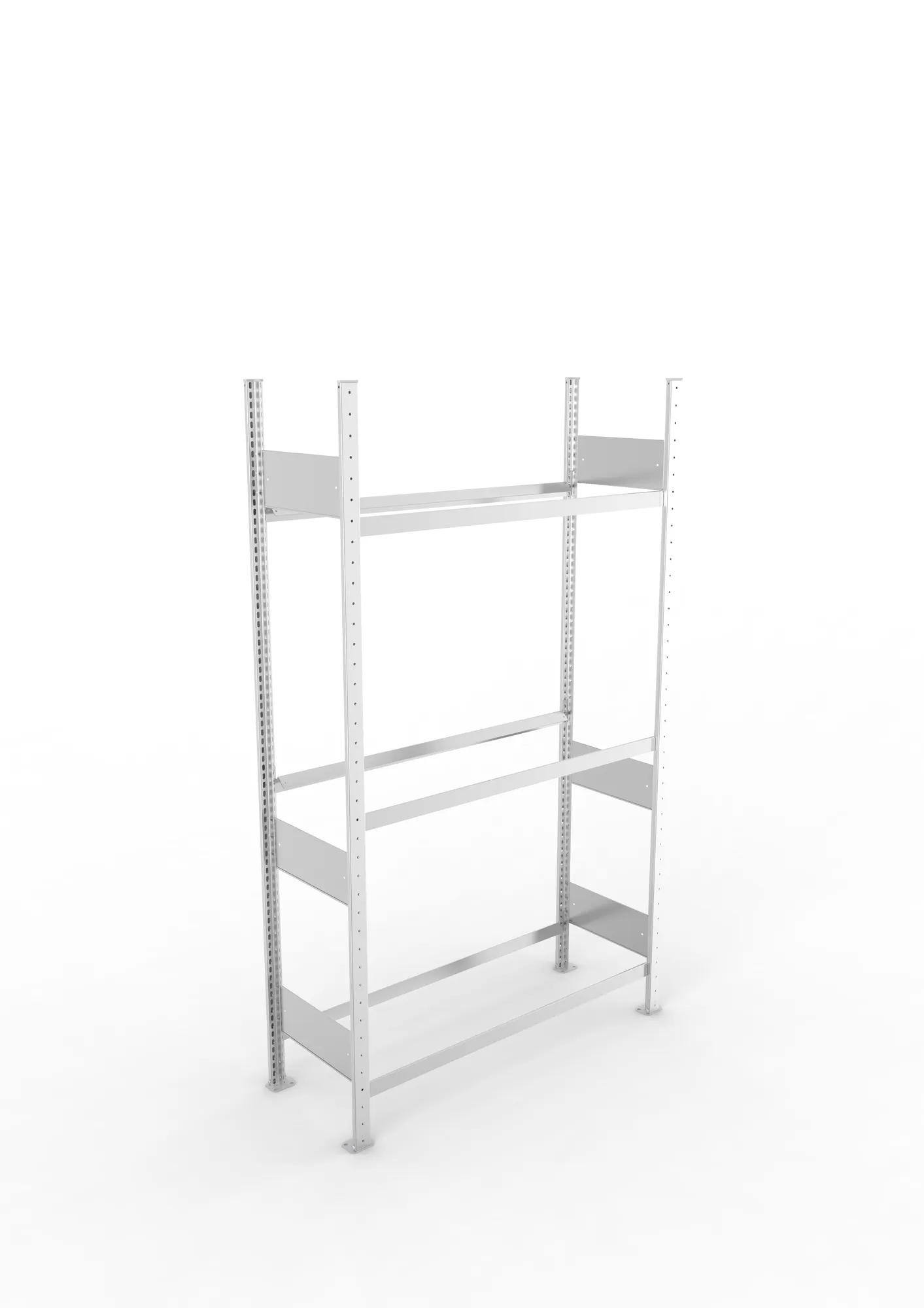 META CLIP S3, Reifenregal, Grundregal, 2000 x 1150 x 400 mm, Fachlast 150 kg, 3 Ebenen, verzinkt – Ansicht von oben