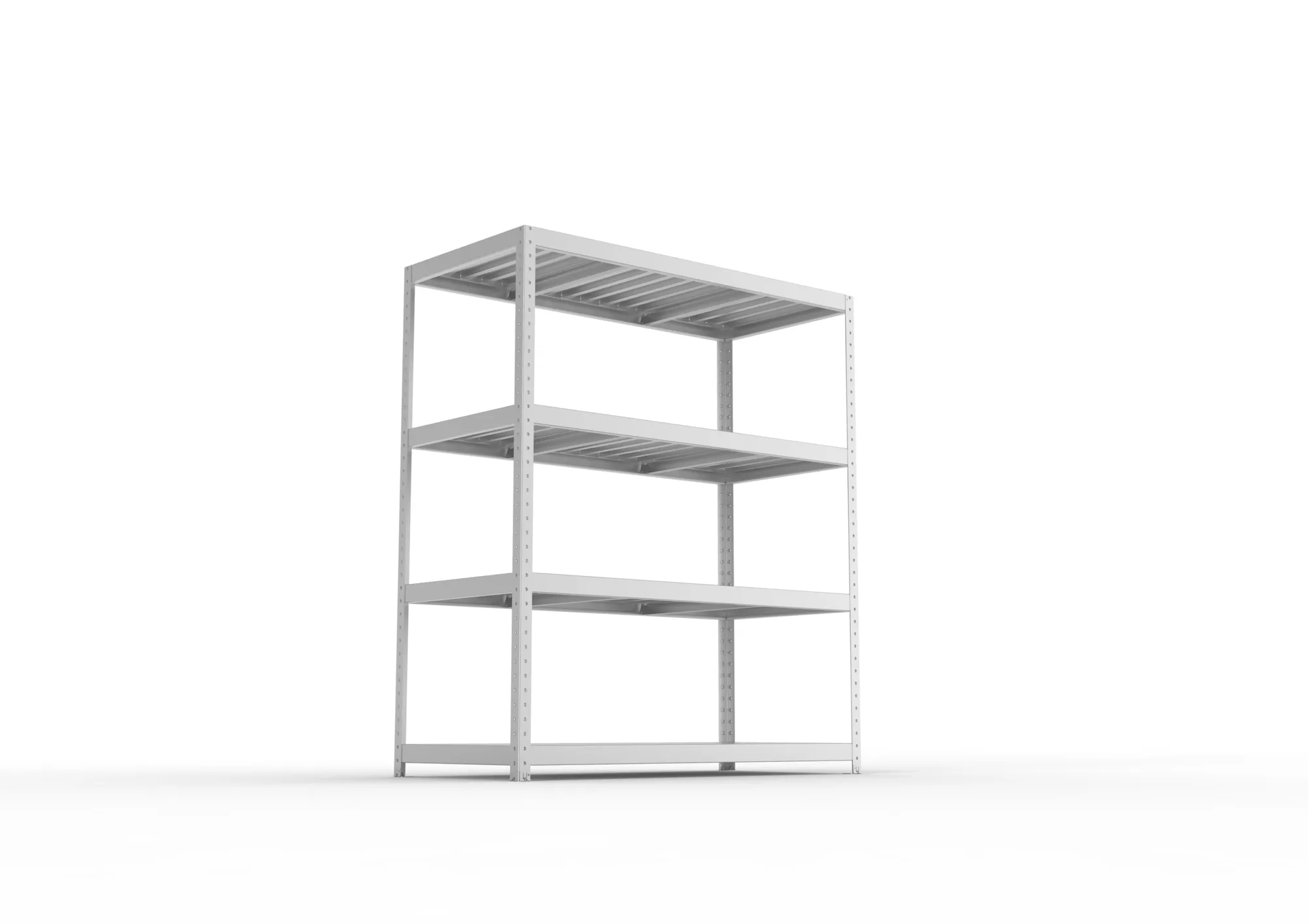 META SPEED-RACK, Weitspannregal, 1970 x 1700 x 800 mm, Fachlast 500 kg, Stahlpaneelböden, 4 Ebenen – Ansicht von unten
