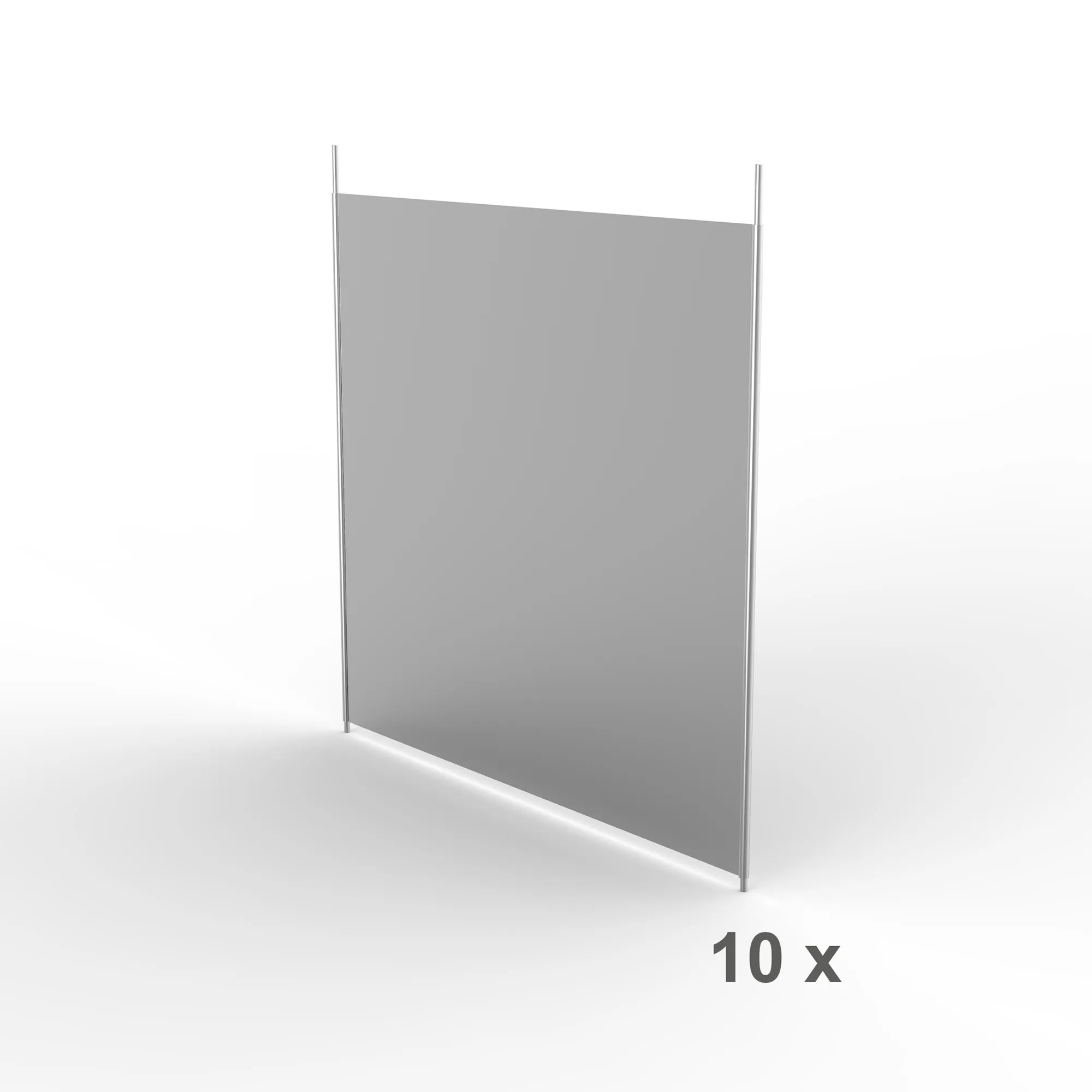 META CLIP, Fachteiler durchgehend, 500 x 500 mm, verzinkt, 10 Stück – Ansicht in Blickhöhe