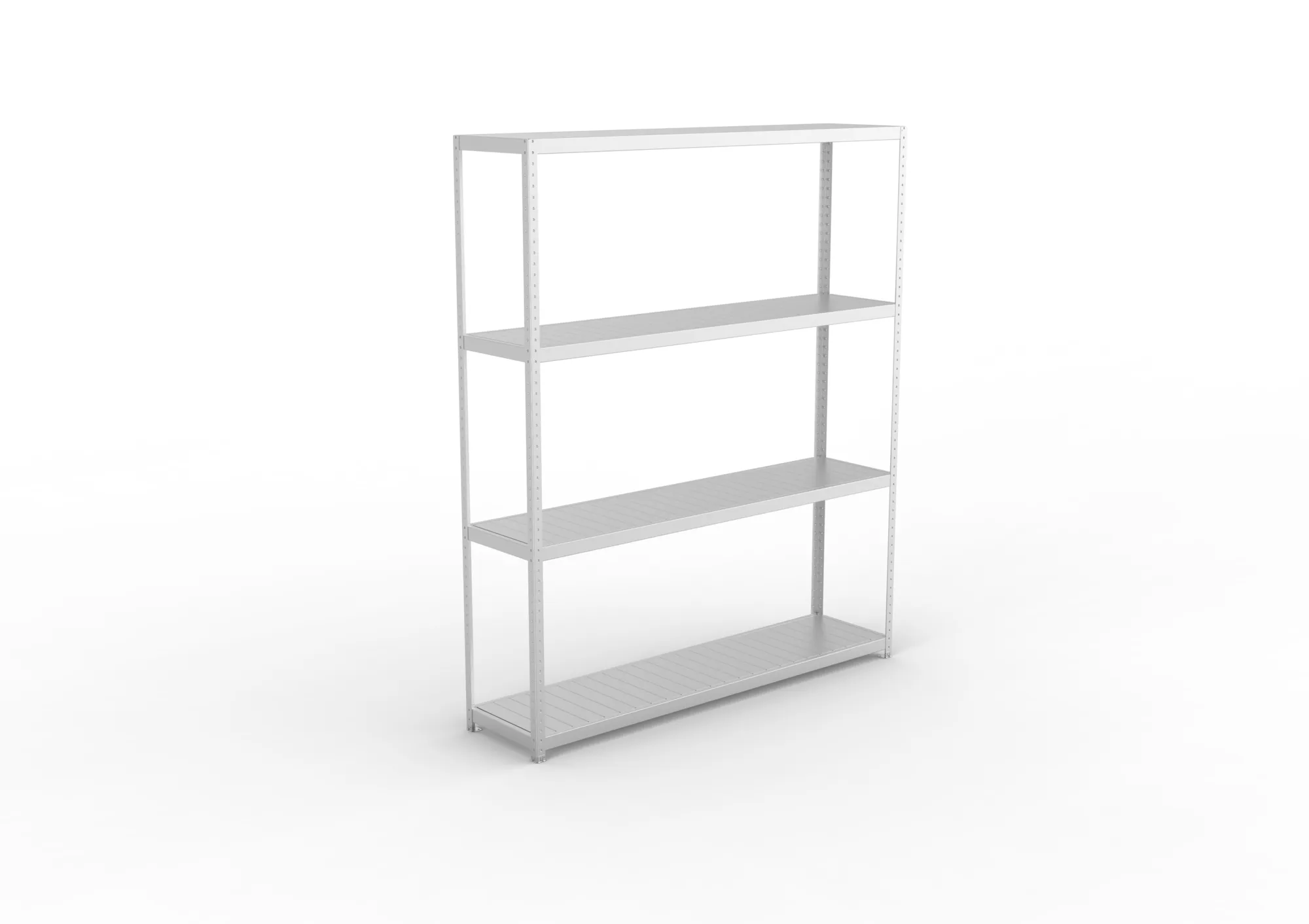 META SPEED-RACK, Weitspannregal, 2970 x 2500 x 600 mm, Fachlast 400 kg, Stahlpaneelböden, 4 Ebenen – Ansicht von oben